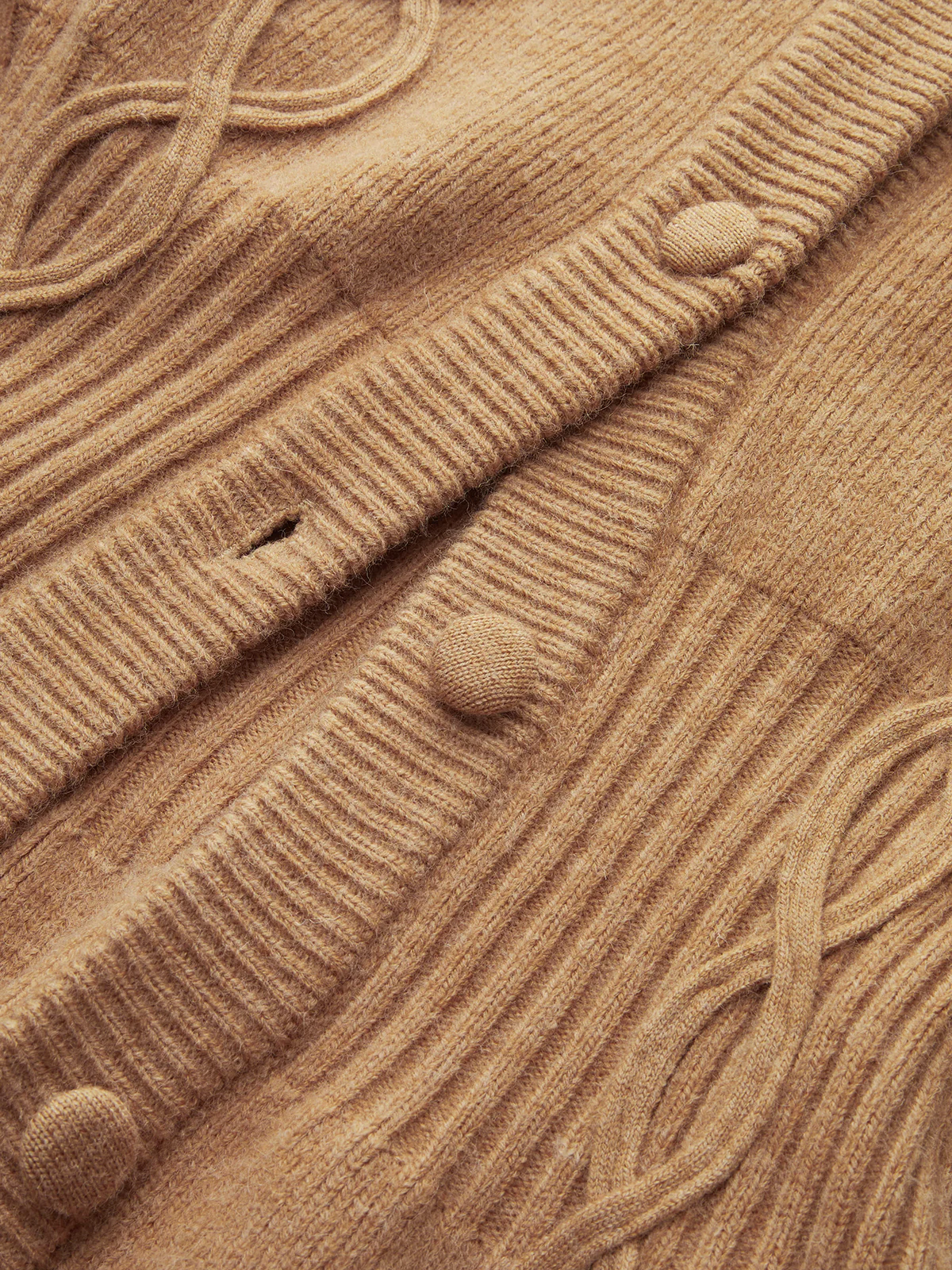 Cinched Waist Cable Knit Cardigan - Image 4