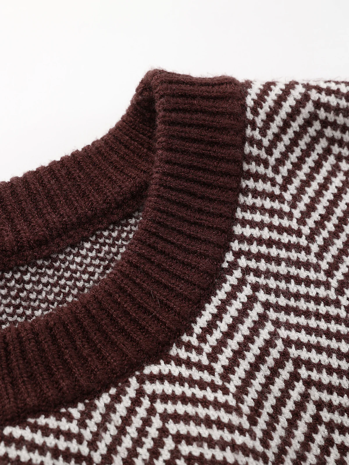 Cinched Waist Herringbone Sweater - Image 5