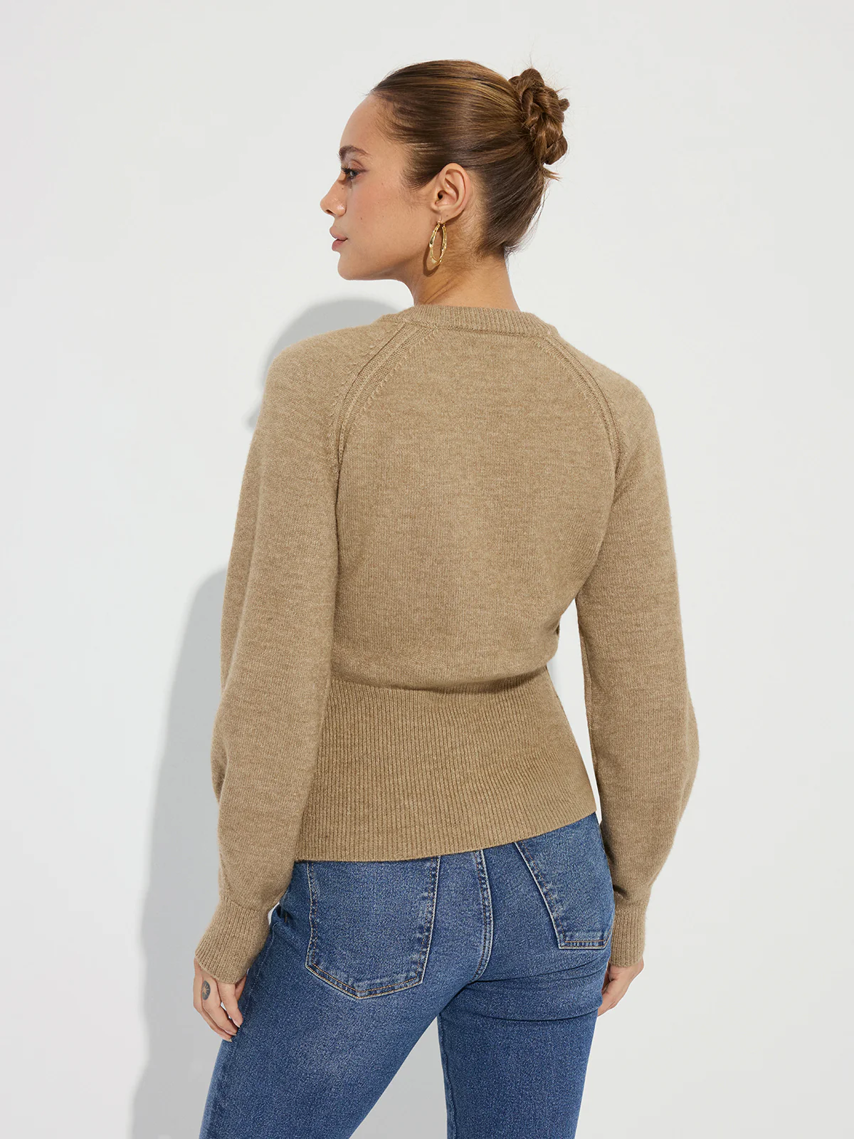 Cinched Waist Knit Cardigan - Image 6