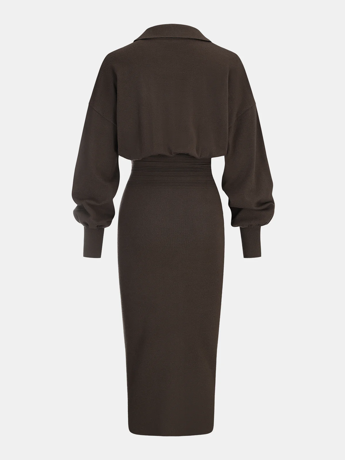 Cinched Waist Knit Shirt Dress - Image 2