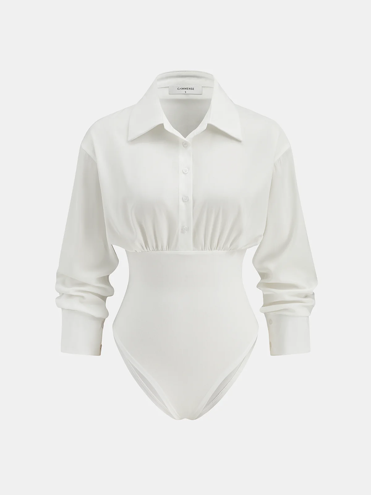 Cinched Waist Shirt Bodysuit