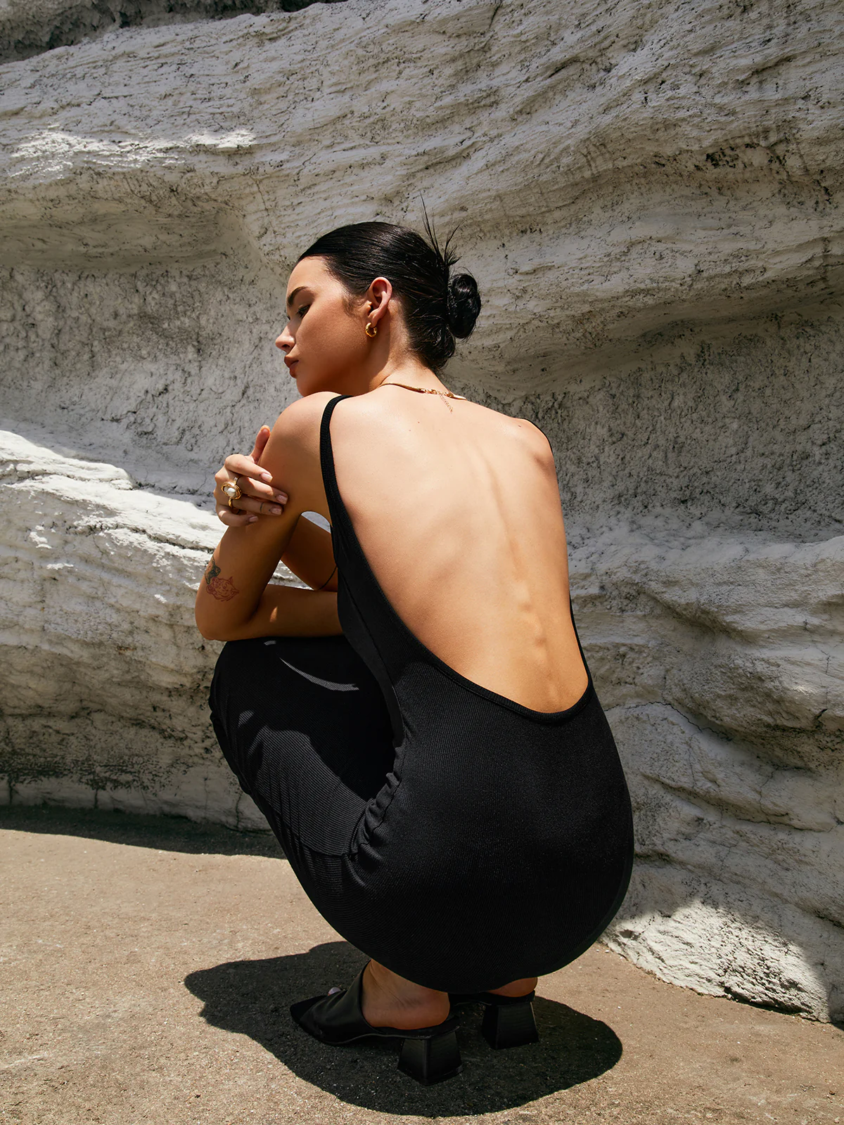 Classic Open Back Midi Dress - Image 4