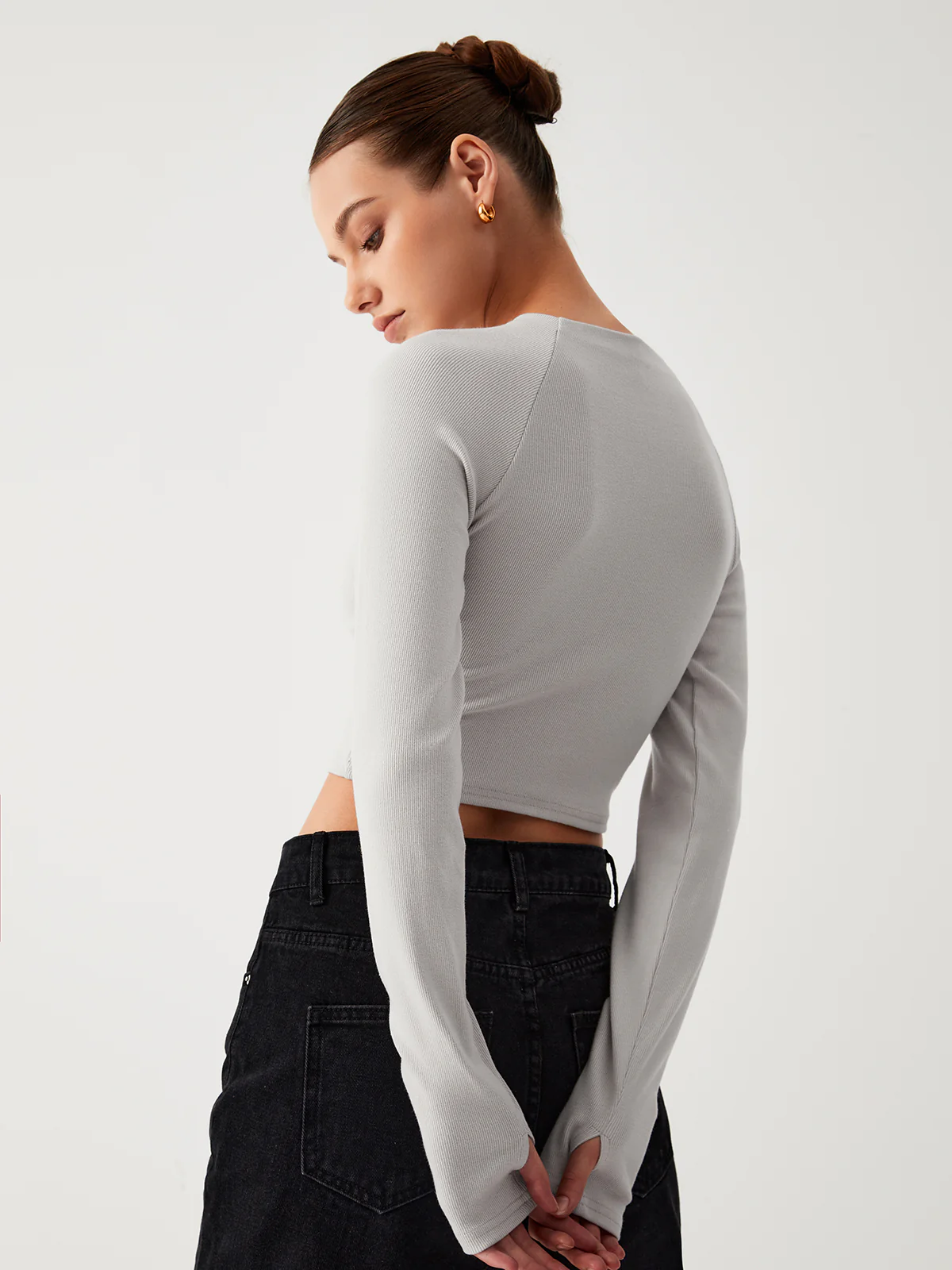 Coffee Run Crop Long Sleeve Shirt - Image 5