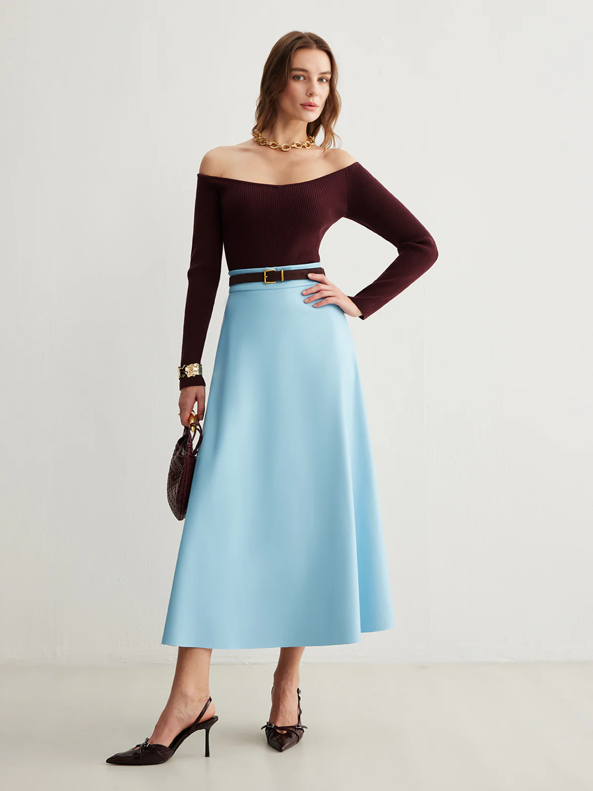 Cold-Shoulder Skinny Sweater - Image 3