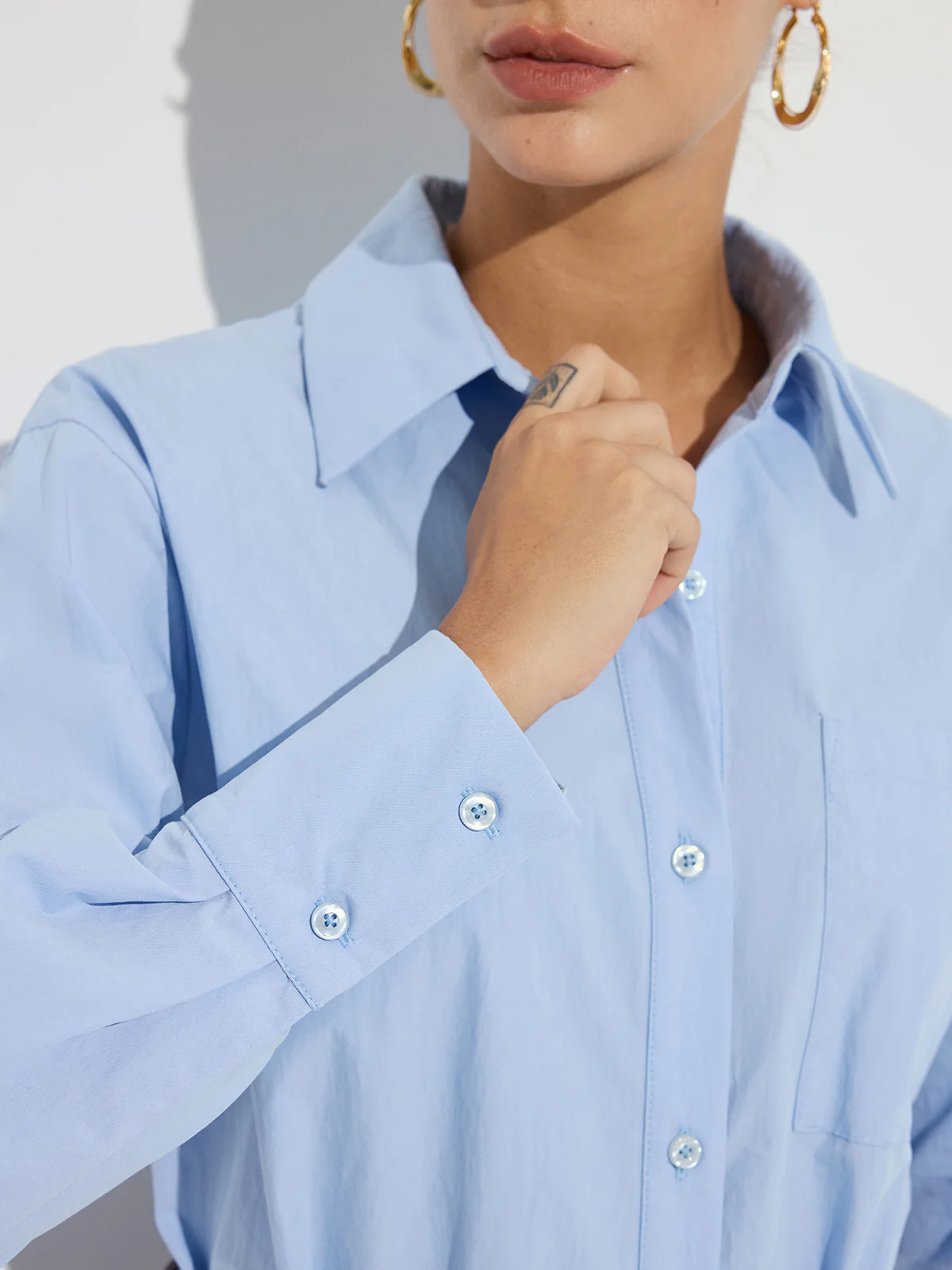 Collared Casual Long Sleeve Button-Down Shirt - Image 5