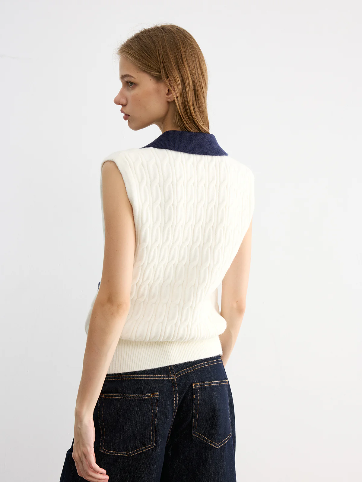 Collared Colorblock Knit Tank Top - Image 6
