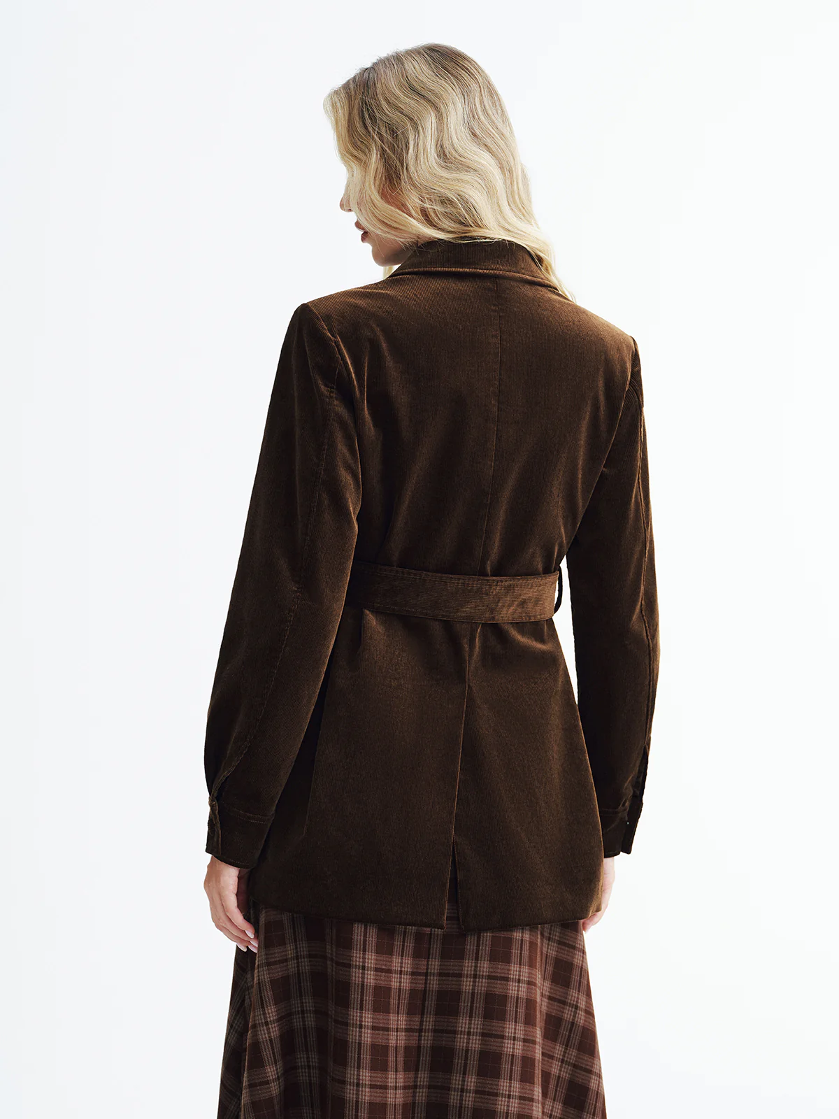 Collared Corduroy Belted Jacket - Image 5