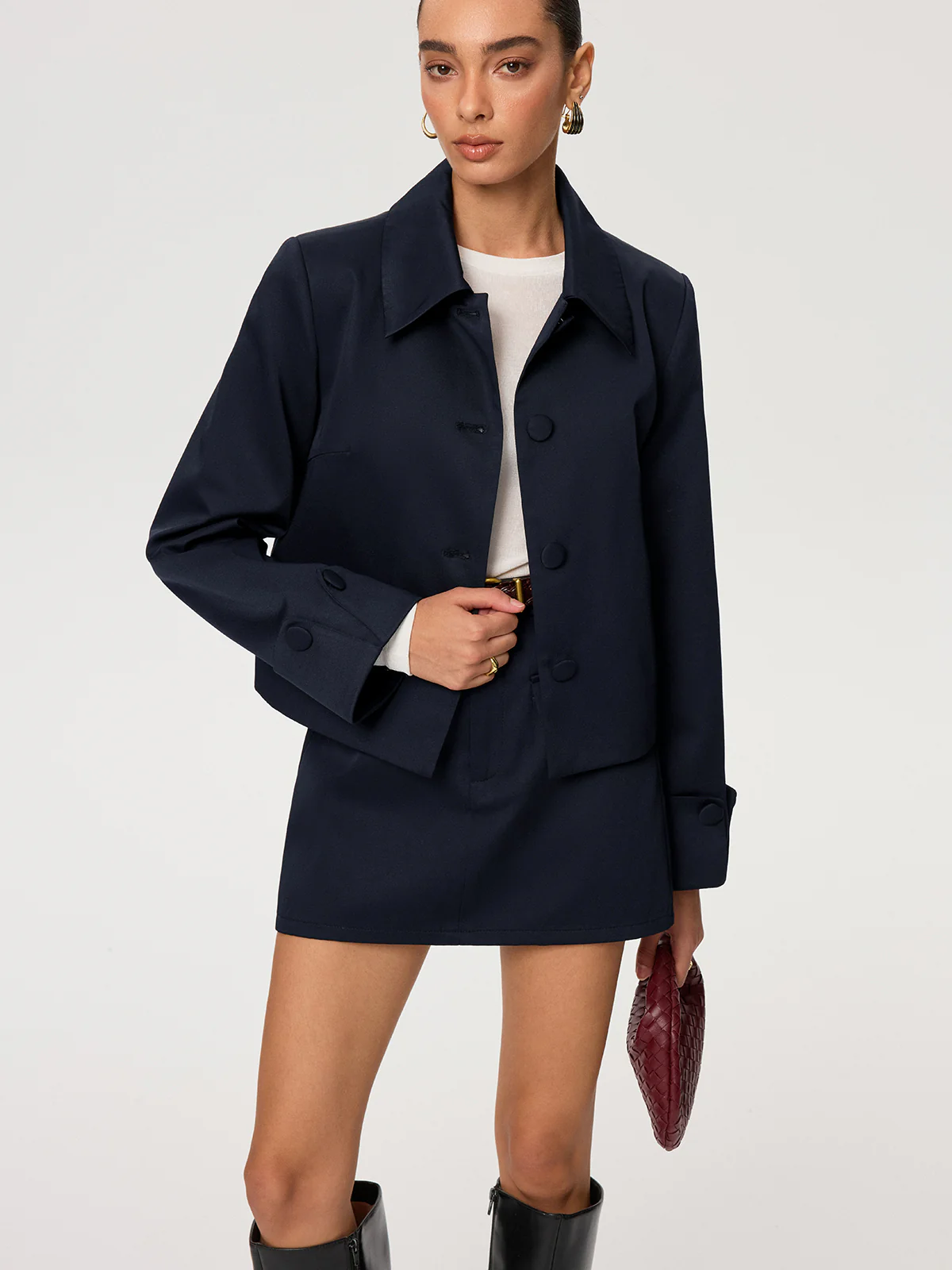 Collared Cotton Blend Jacket - Image 2