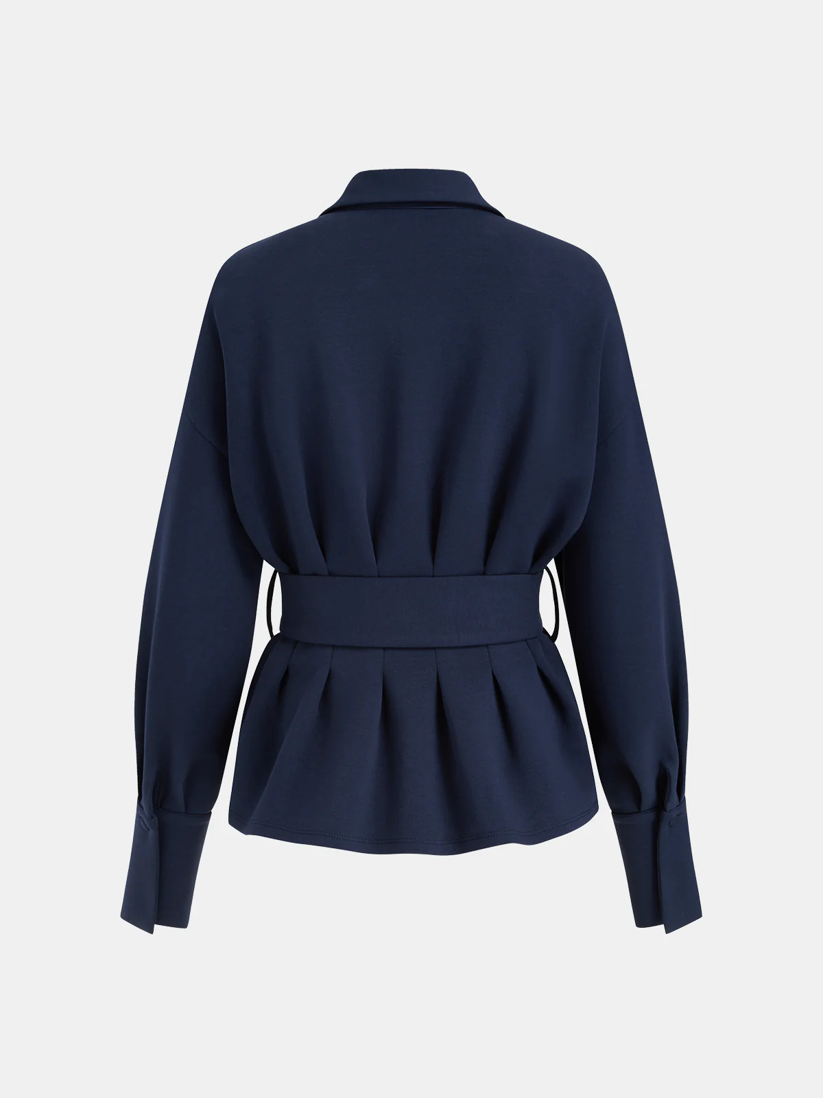 Collared Pleated Belted Sweatshirt - Image 2