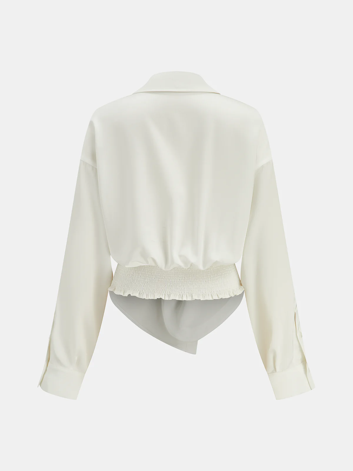Collared Twisted Front Long Sleeve Shirt - Image 2