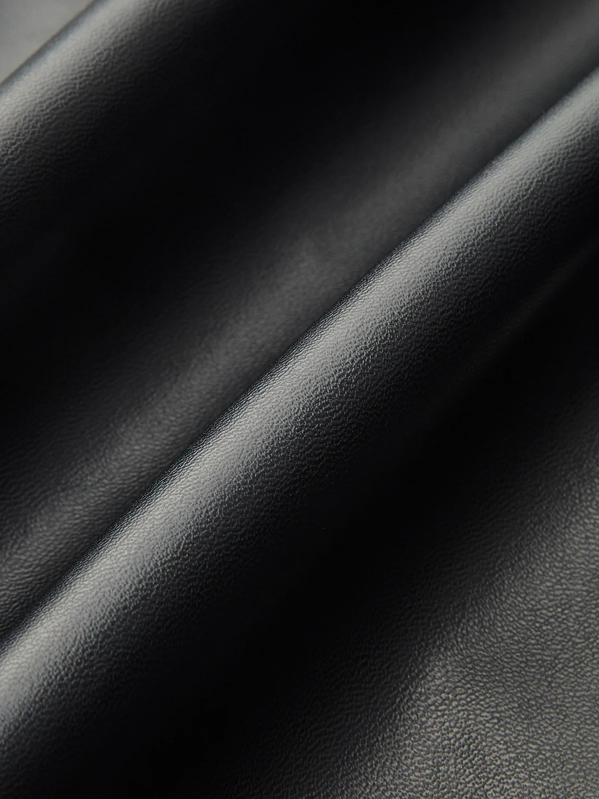 Color Block Asymmetric Faux Leather Midi Skirt - Image 4
