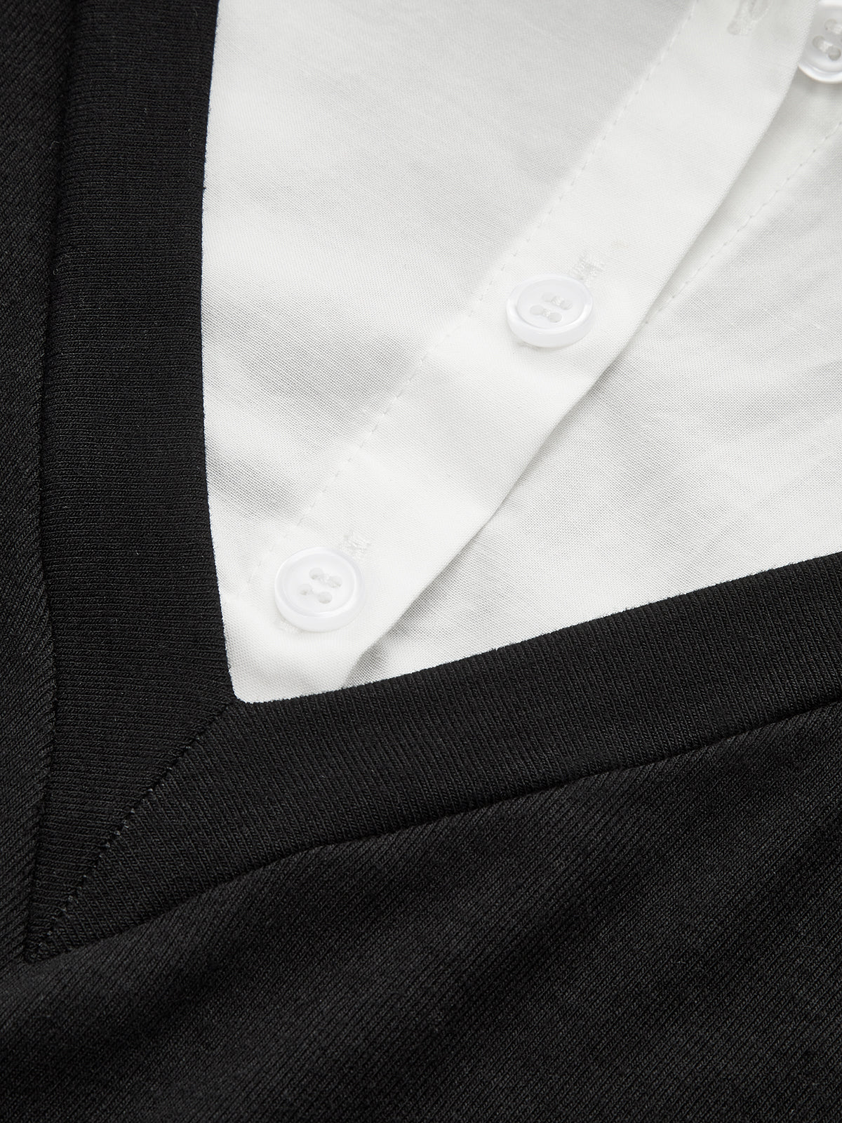 Color-Block Collared Pleated Lace Detail Mini Dress - Image 4