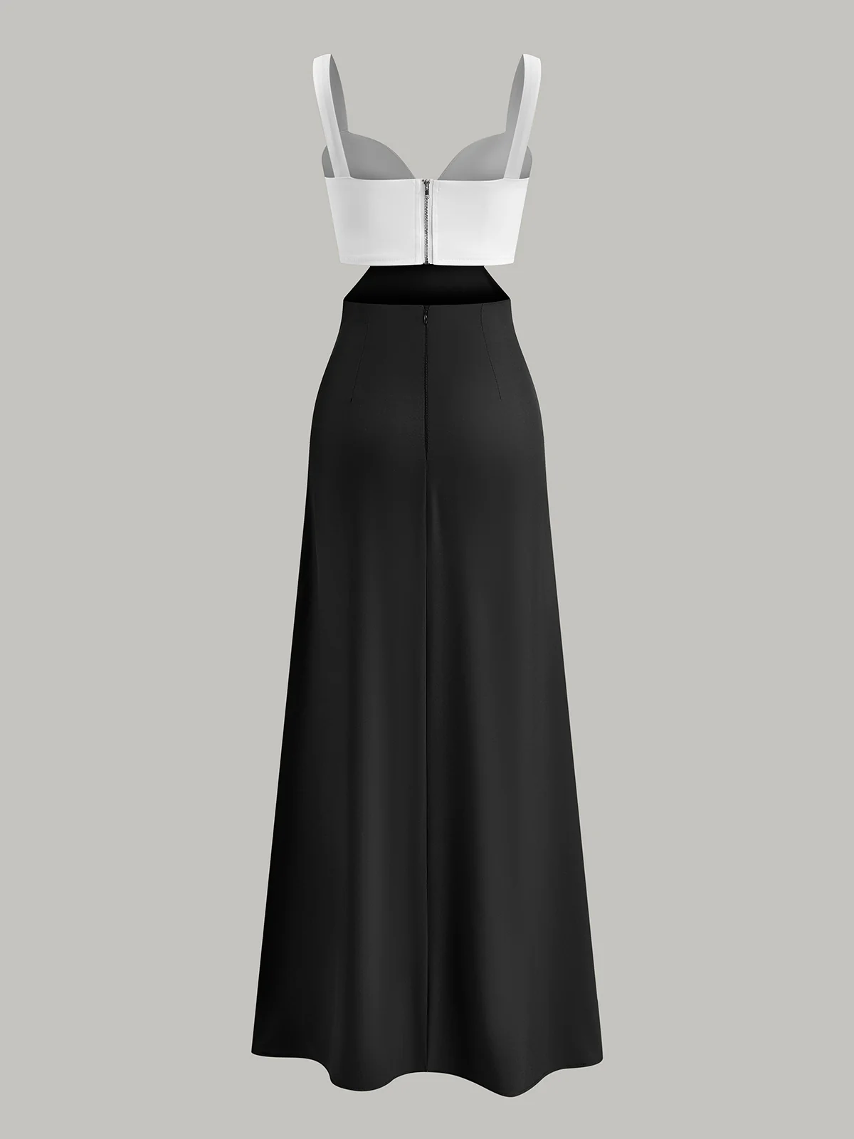 Color Block Cut-Out Waist Dress - Image 2