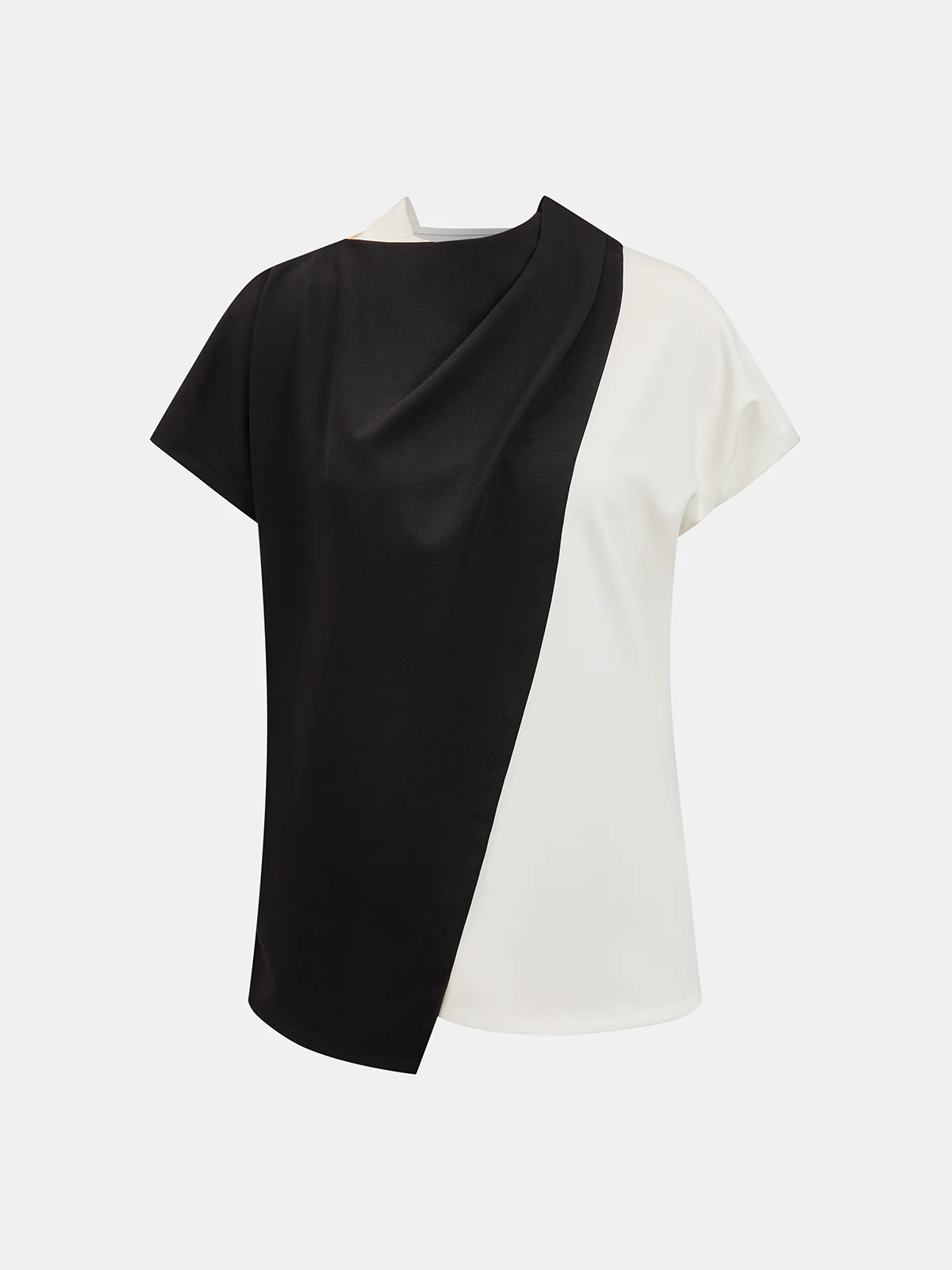 Color Block Draped Asymmetrical Top