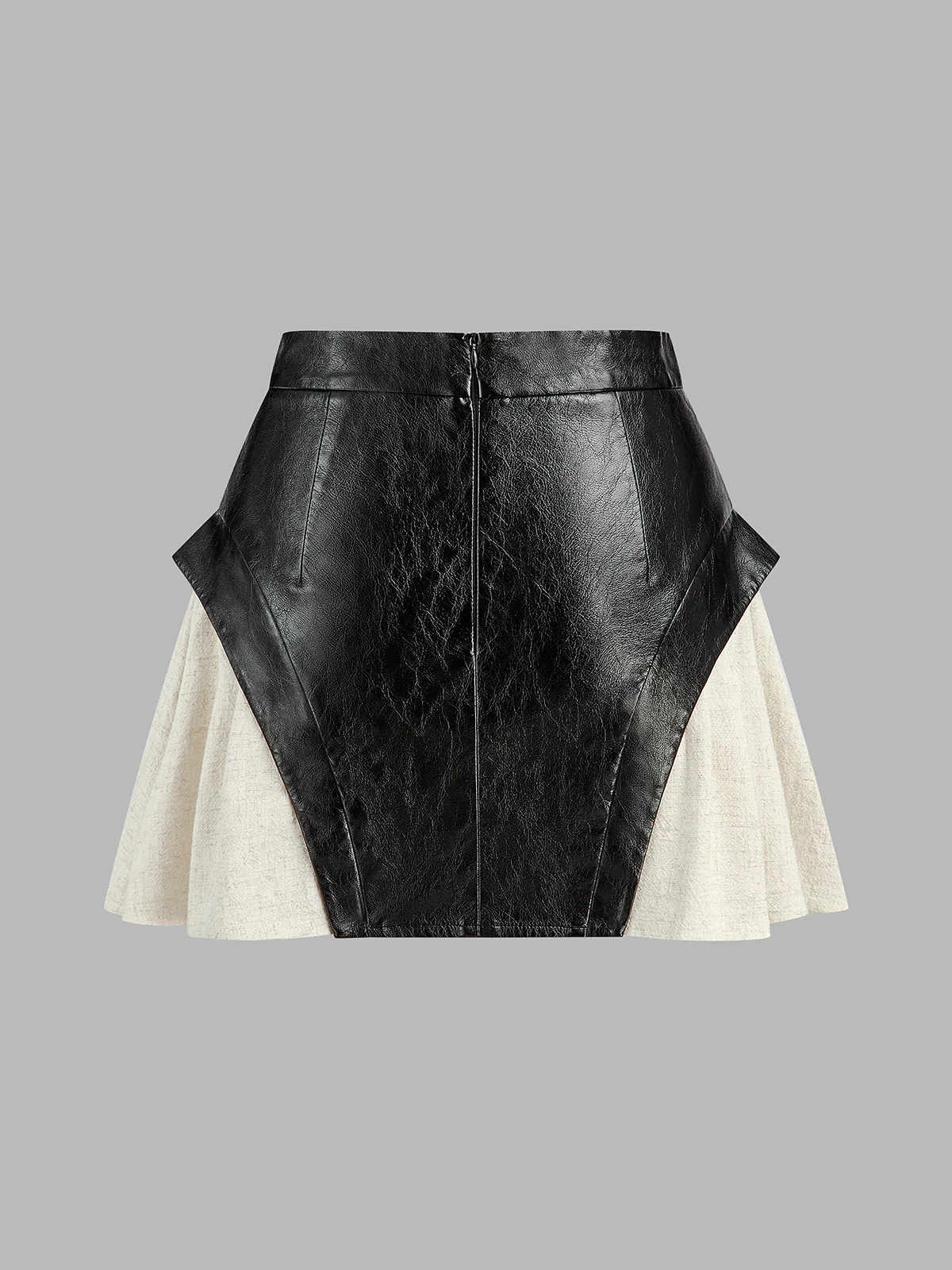 Color Block Faux Leather Mini Skirt - Image 2