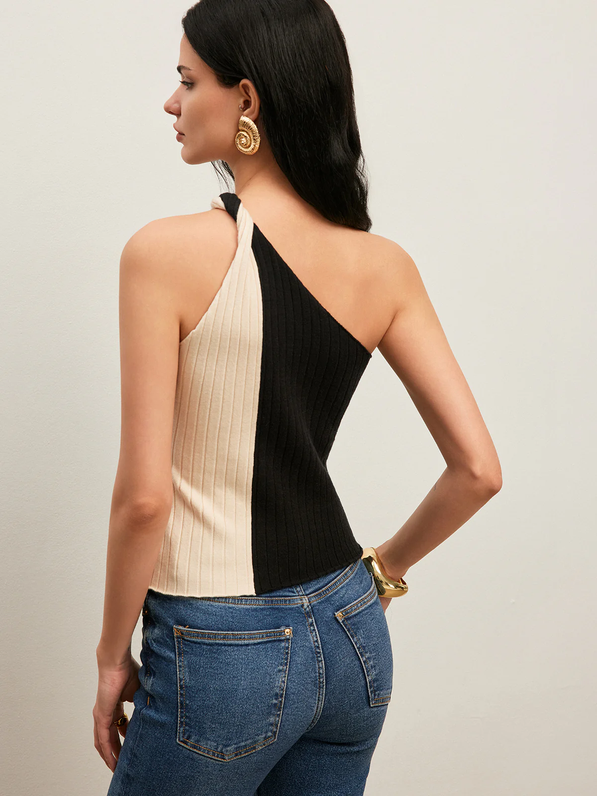 Color Block One Shoulder Top - Image 6