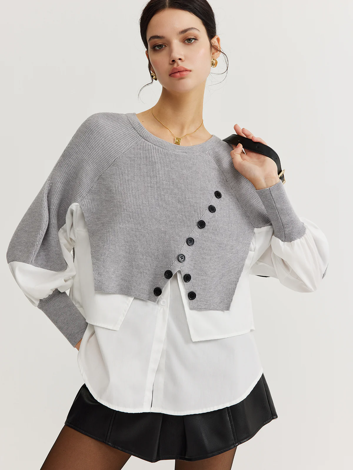 Color Block Panel Knit Top - Image 3