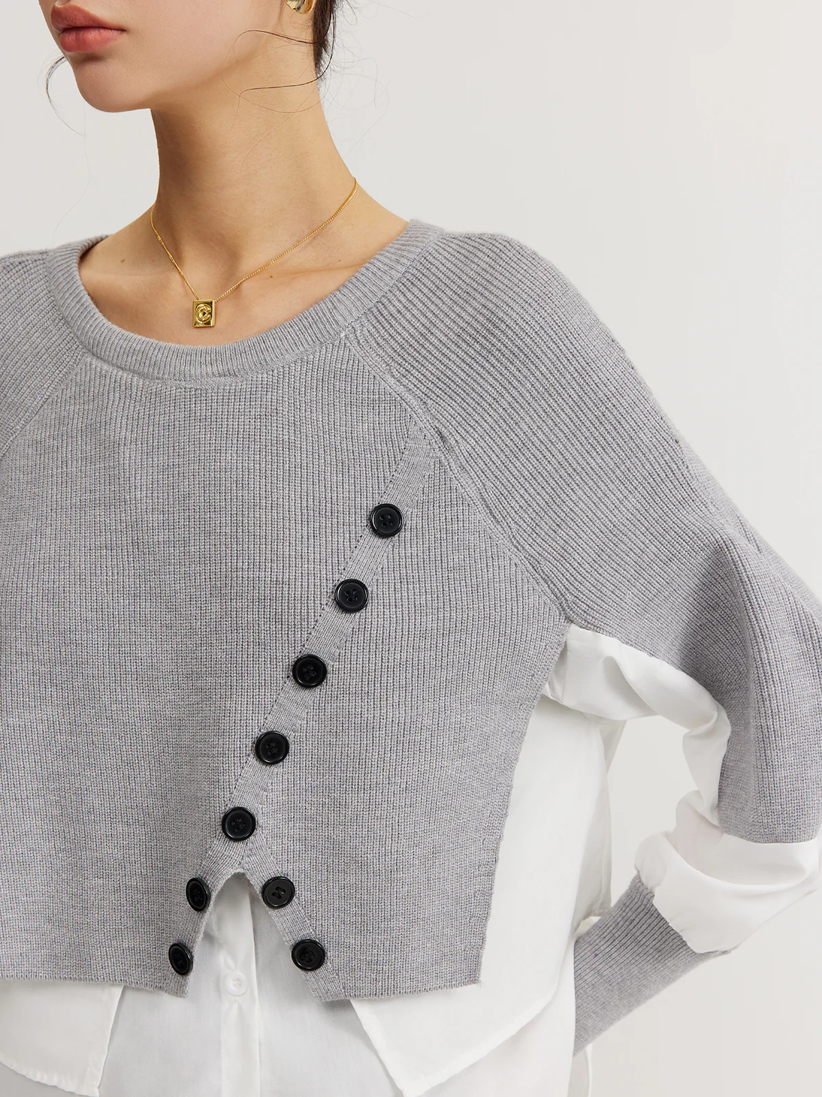 Color Block Panel Knit Top - Image 5