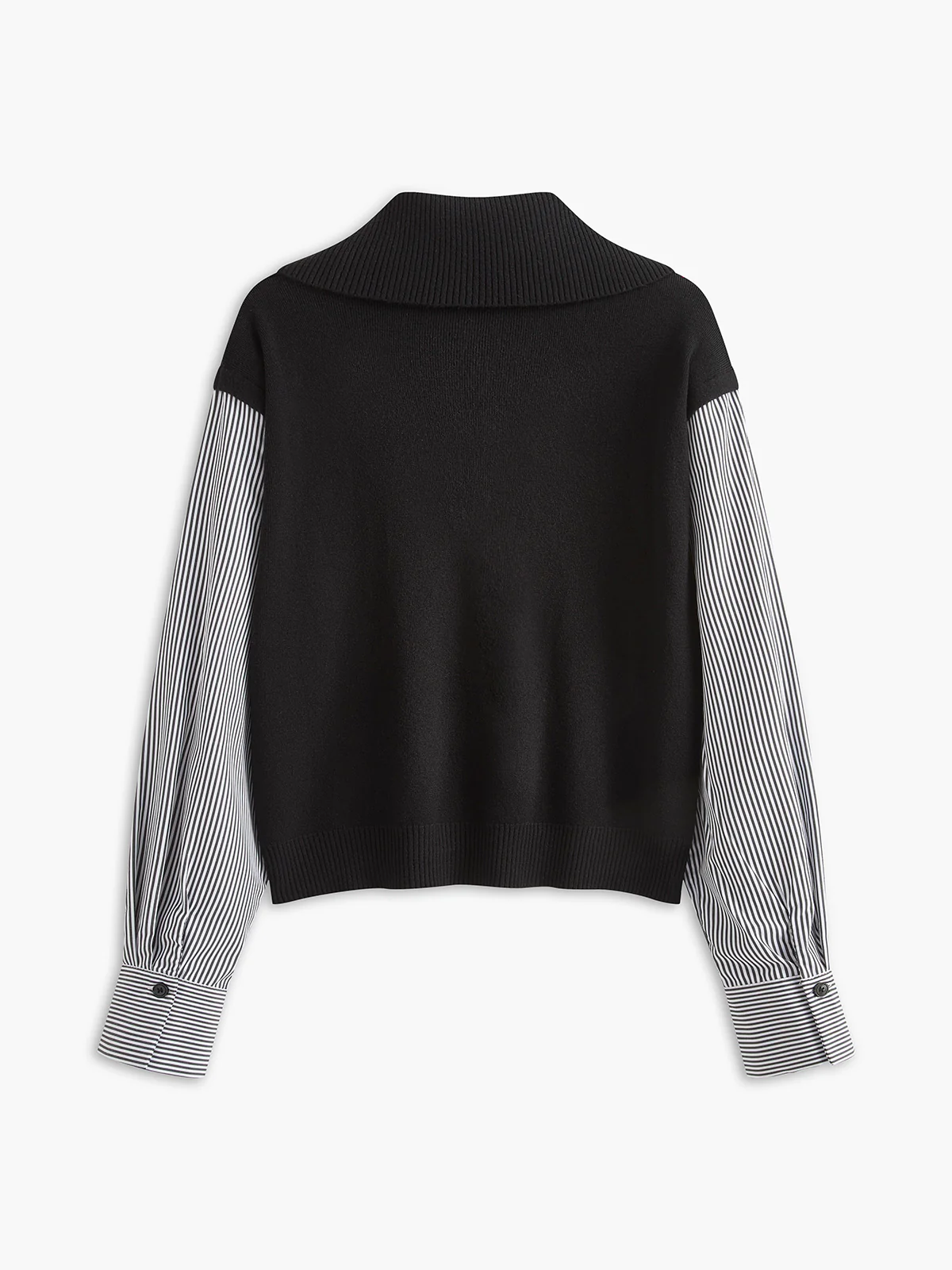 Color Block Panel Lapel Sweater - Image 3