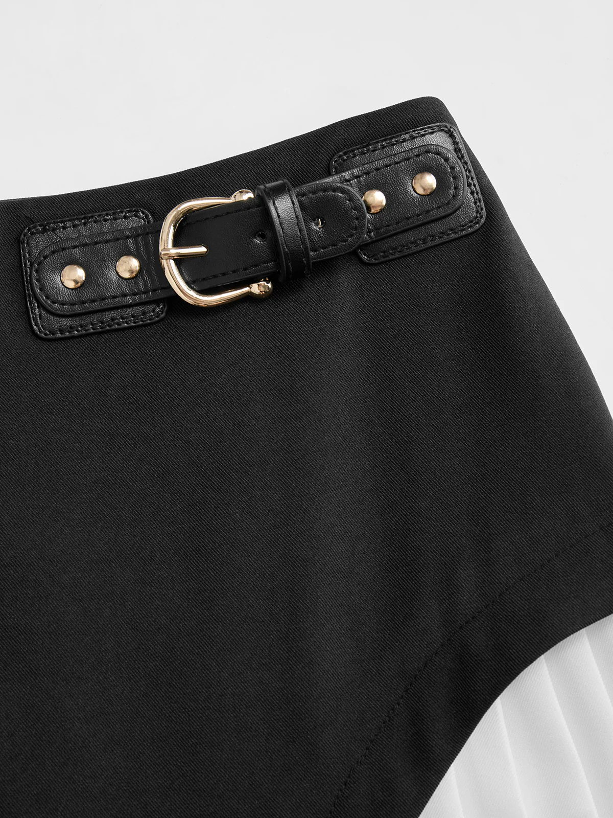 Color-Block Pleated Midi Skirt - Image 4