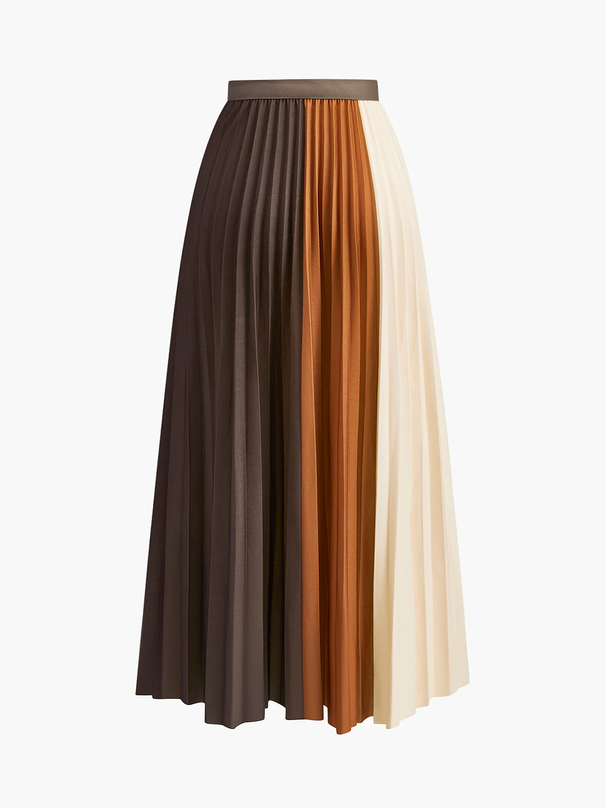 Color Block Pleated Skirt - Image 2