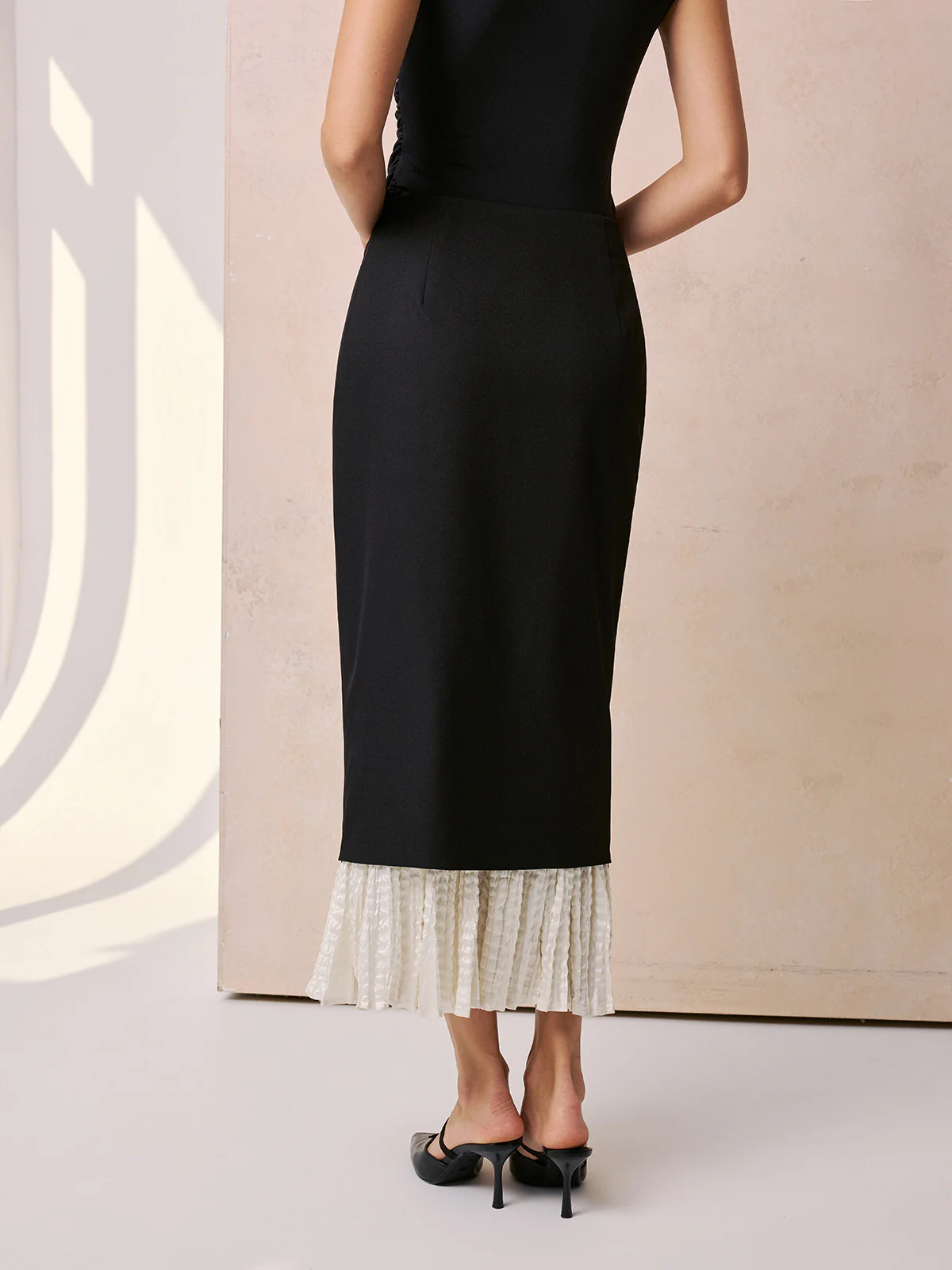 Color Block Ruffle Hem Maxi Skirt - Image 5