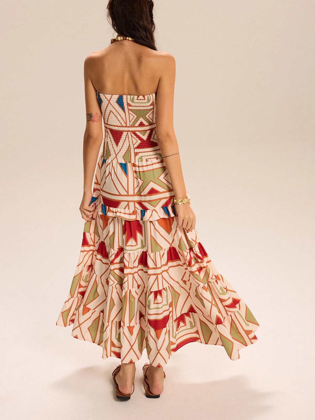 Color-Block Strapless Tiered Maxi Dress - Image 6