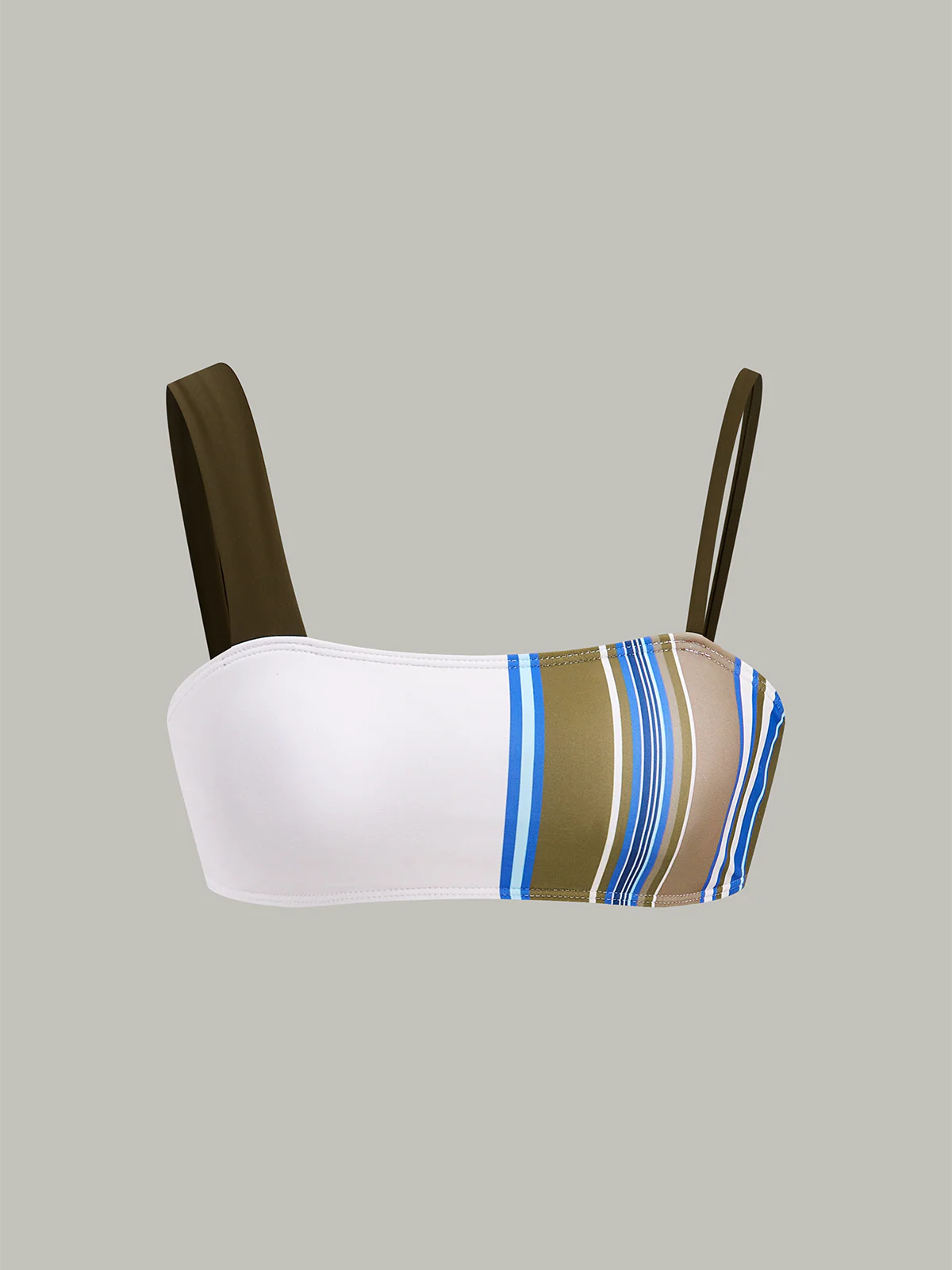 Color-Block Striped Bikini Top