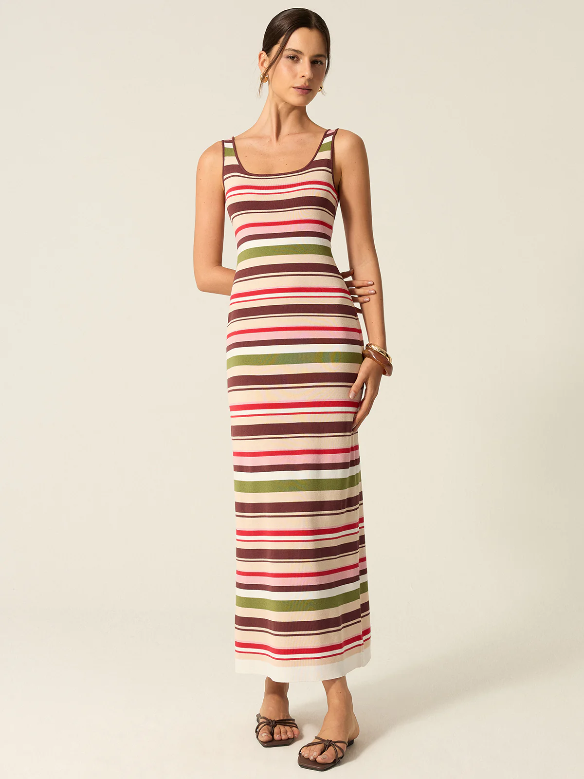 Color-Block Striped Maxi Dress - Image 4