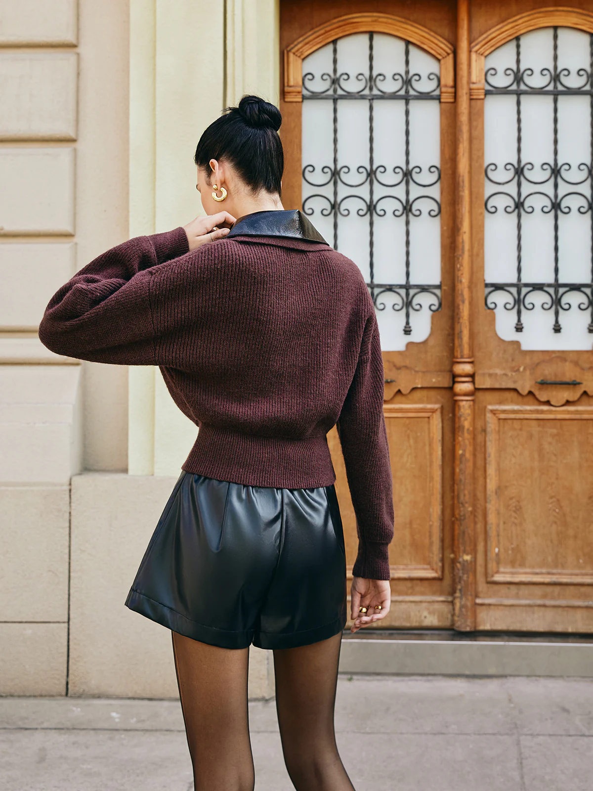 Color Block Zipper Knit Top - Image 7