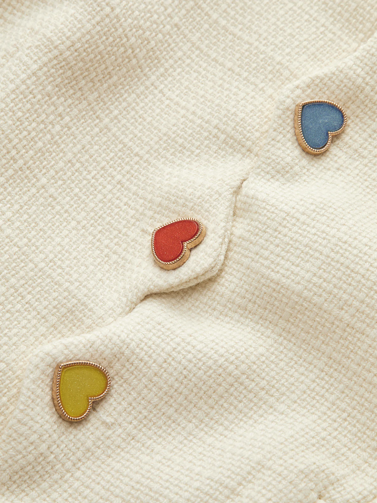Colorful Heart Button Cropped Blazer - Image 3