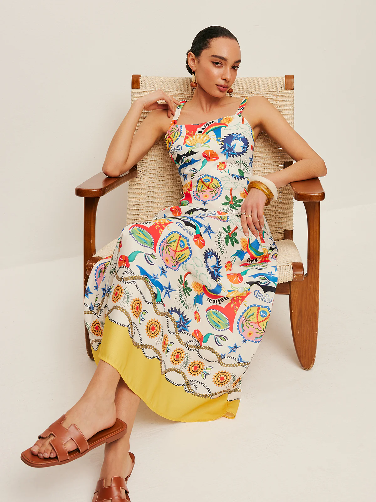 Colorful Print Strappy Dress - Image 7