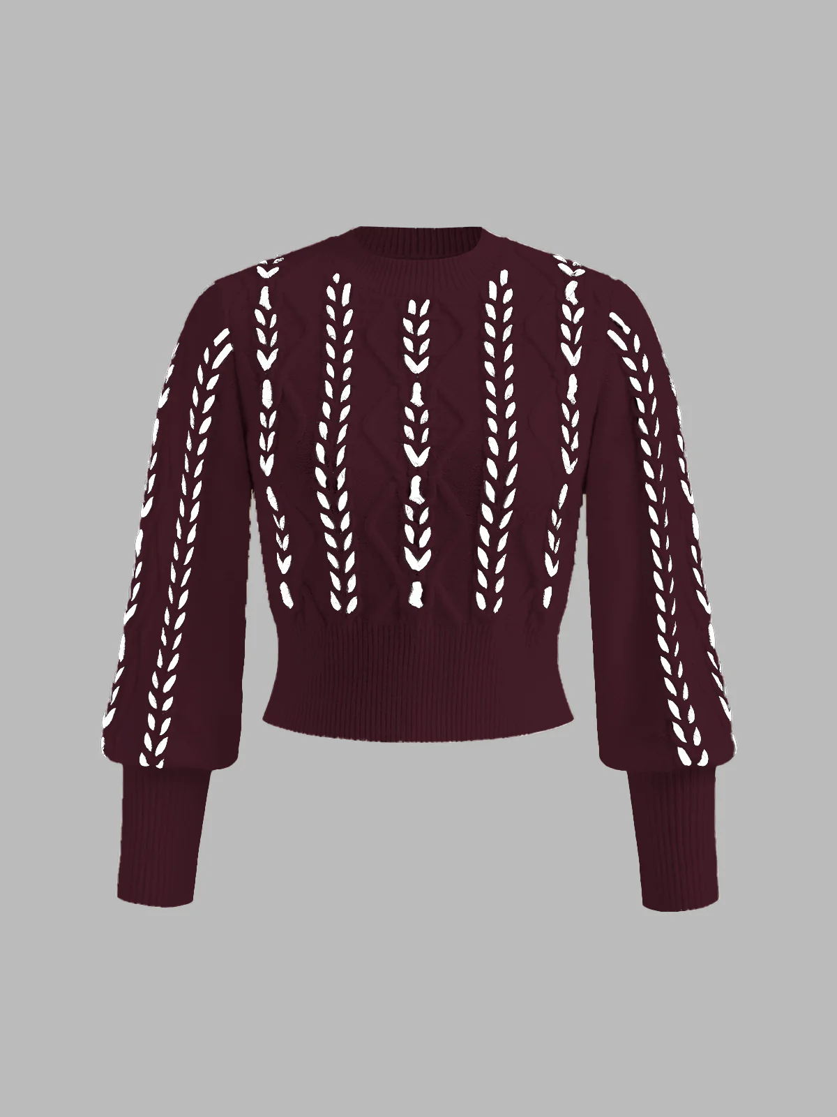 Contrast Binding Cinched Sweater - Image 6