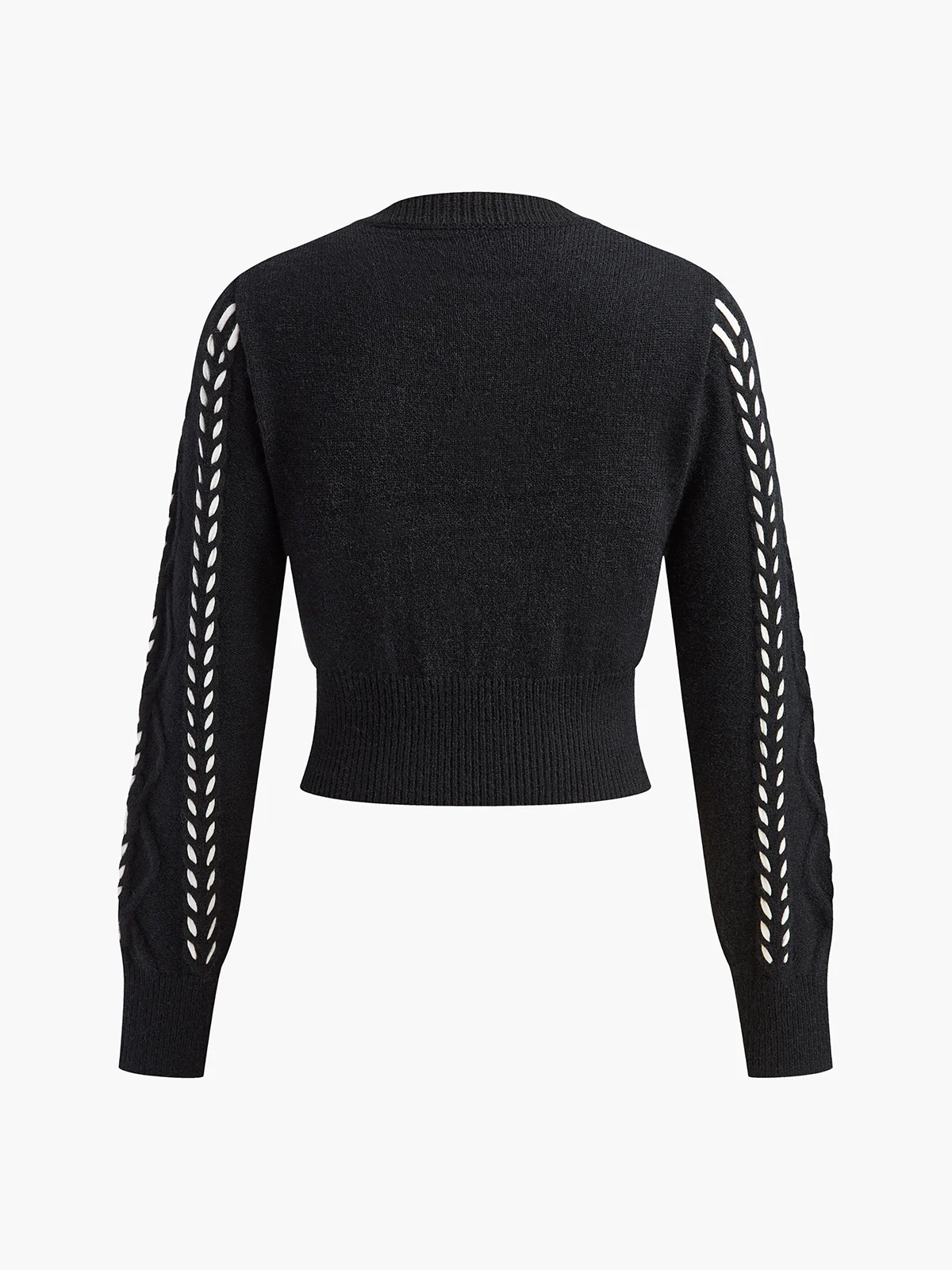 Contrast Binding Cinched Twist Sweater - Image 2