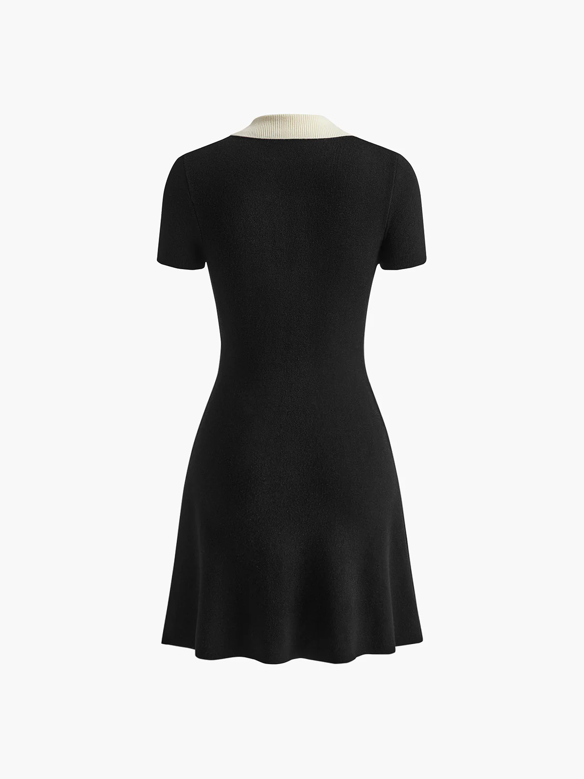 Contrast Collar Flowy Sweater Short Dress - Image 2