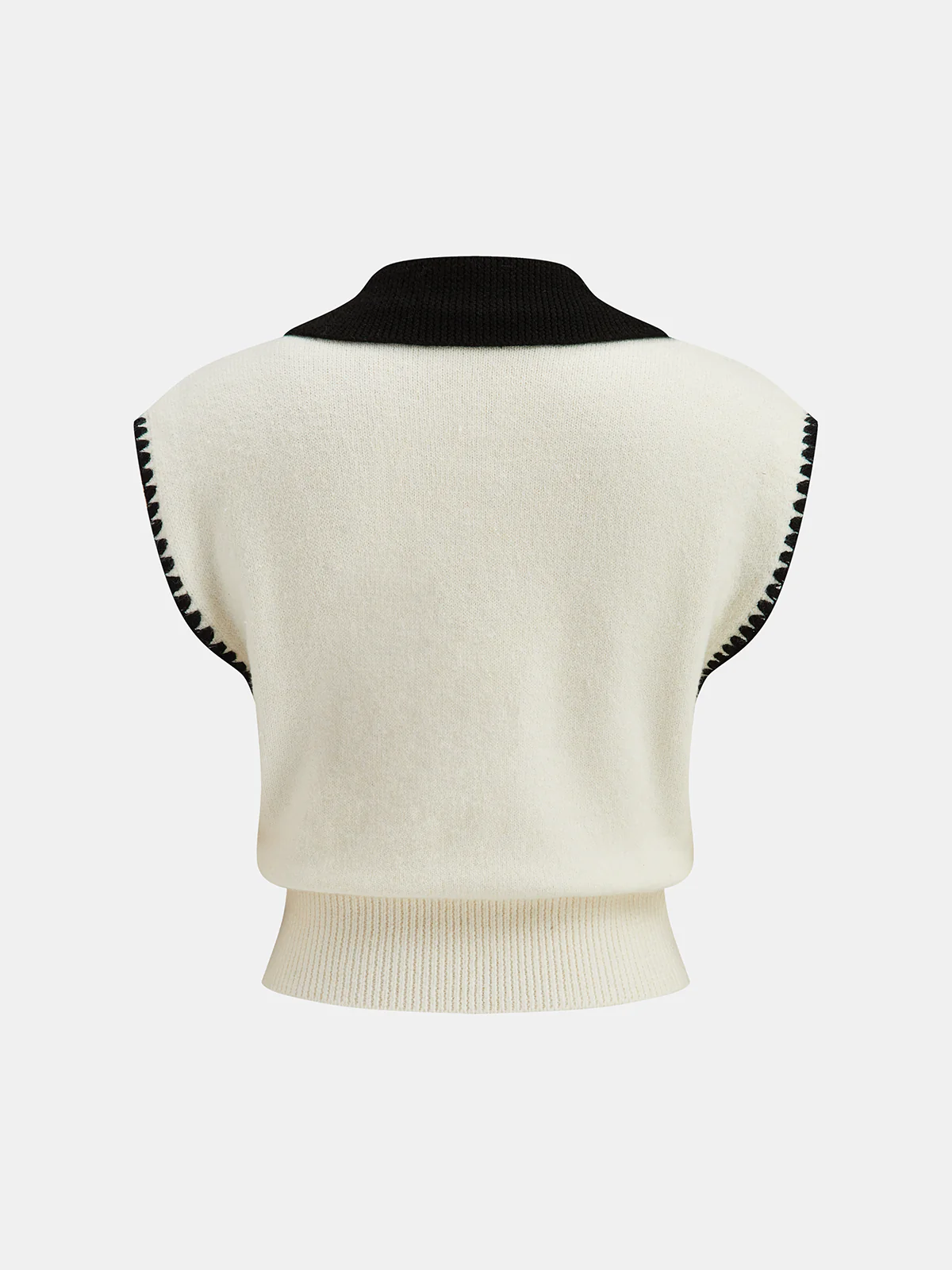 Contrast Collar Knit Vest - Image 2