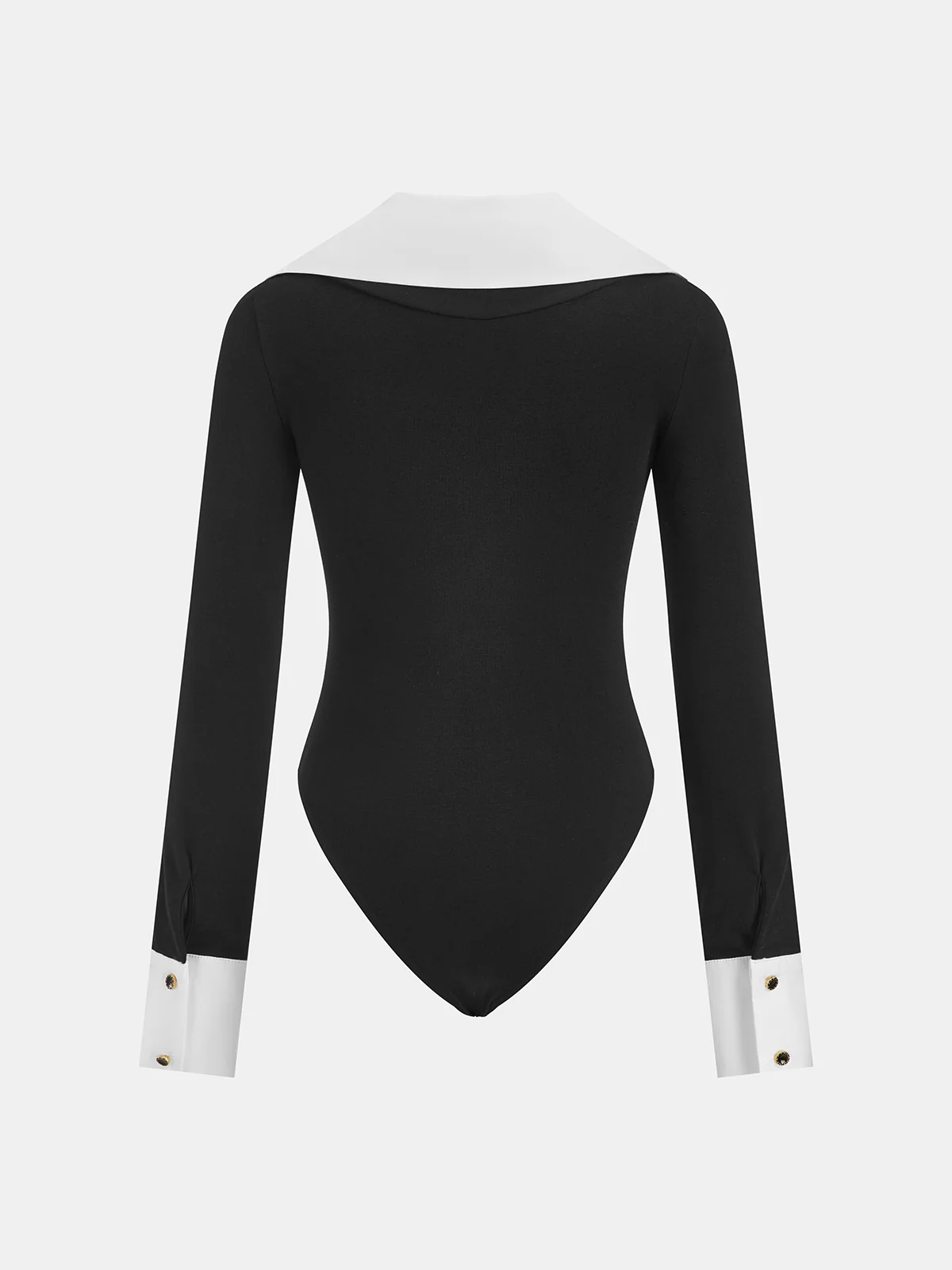 Contrast Collar Long-Sleeve Bodysuit - Image 2
