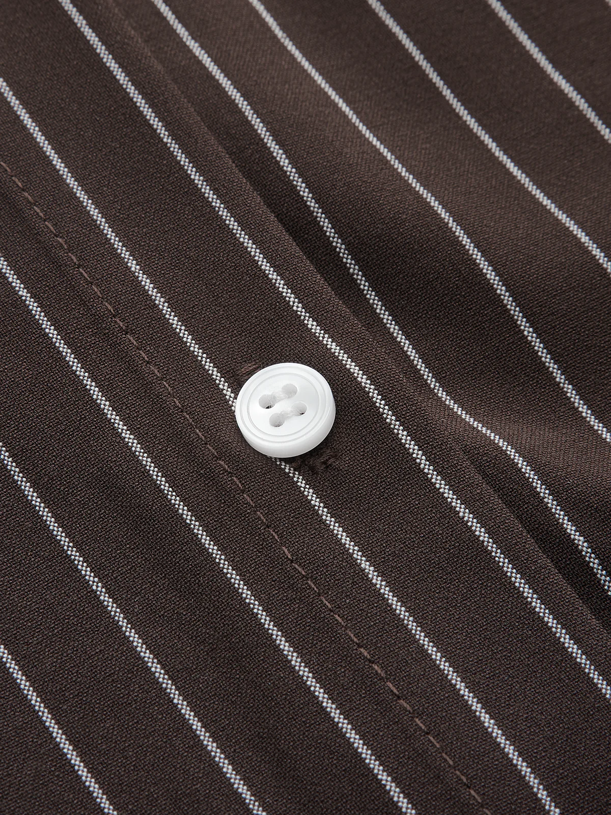 Contrast Collar Pinstripe Loose Shirt - Image 4
