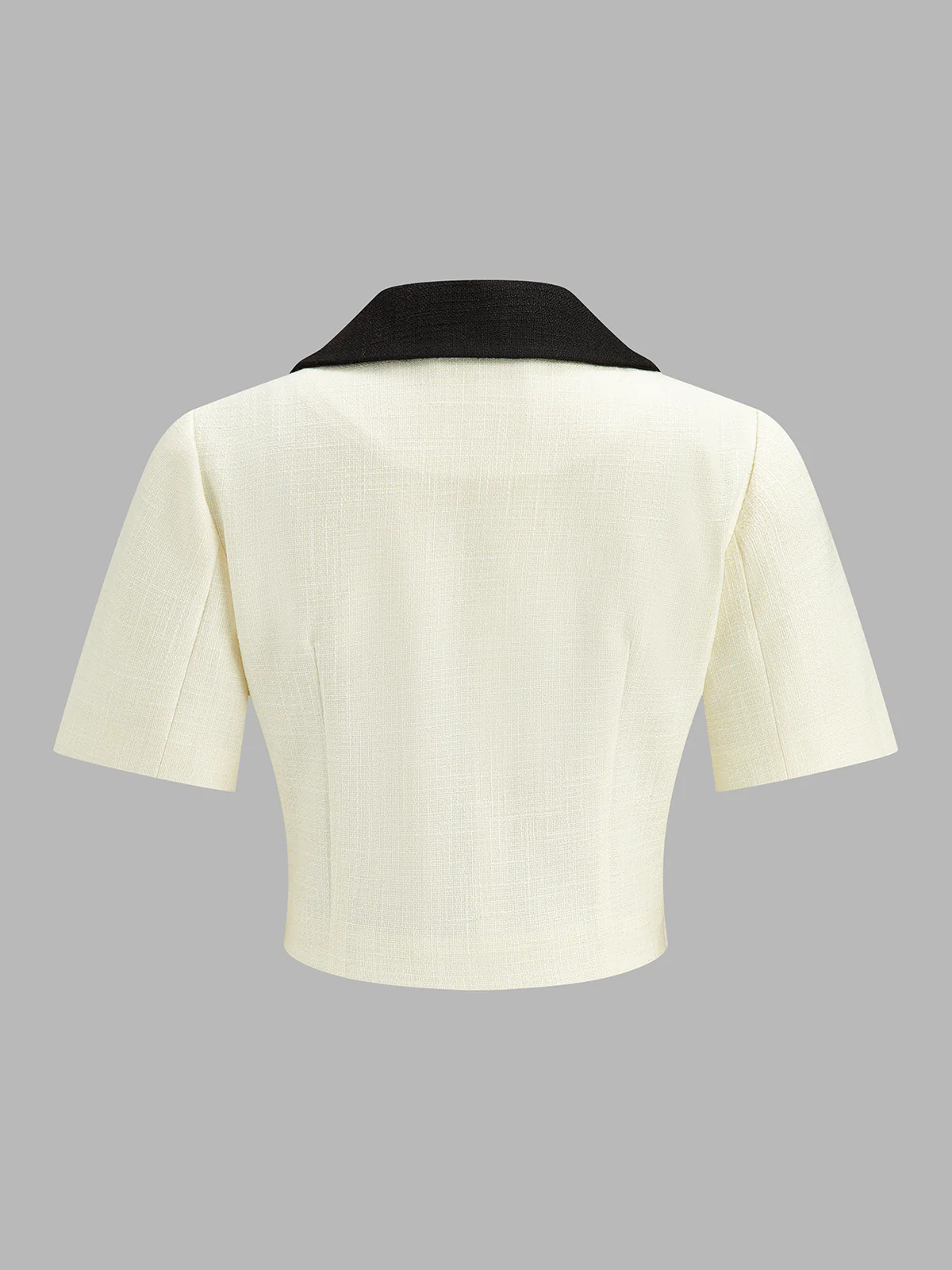 Contrast Collar Tweed Two-Piece Set with Cami Underlay - Image 7