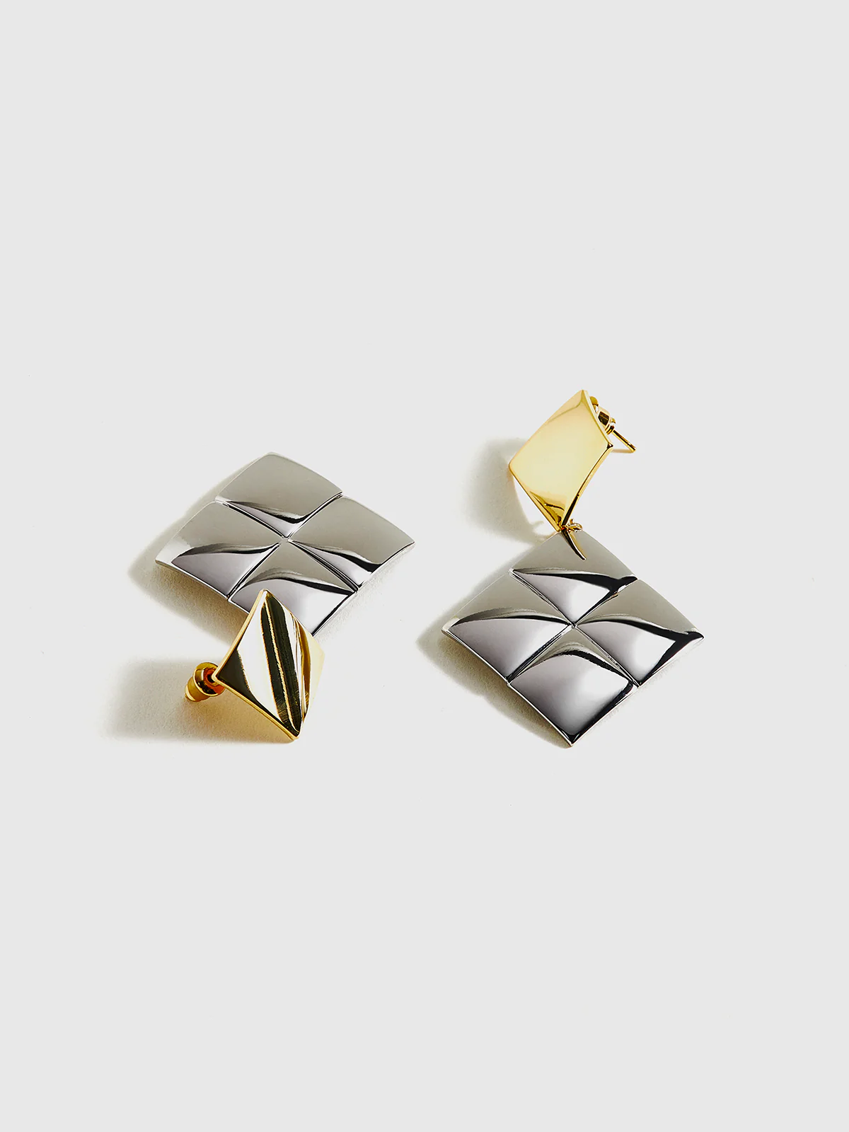 Contrast Color Square Pendant Earrings - Image 2