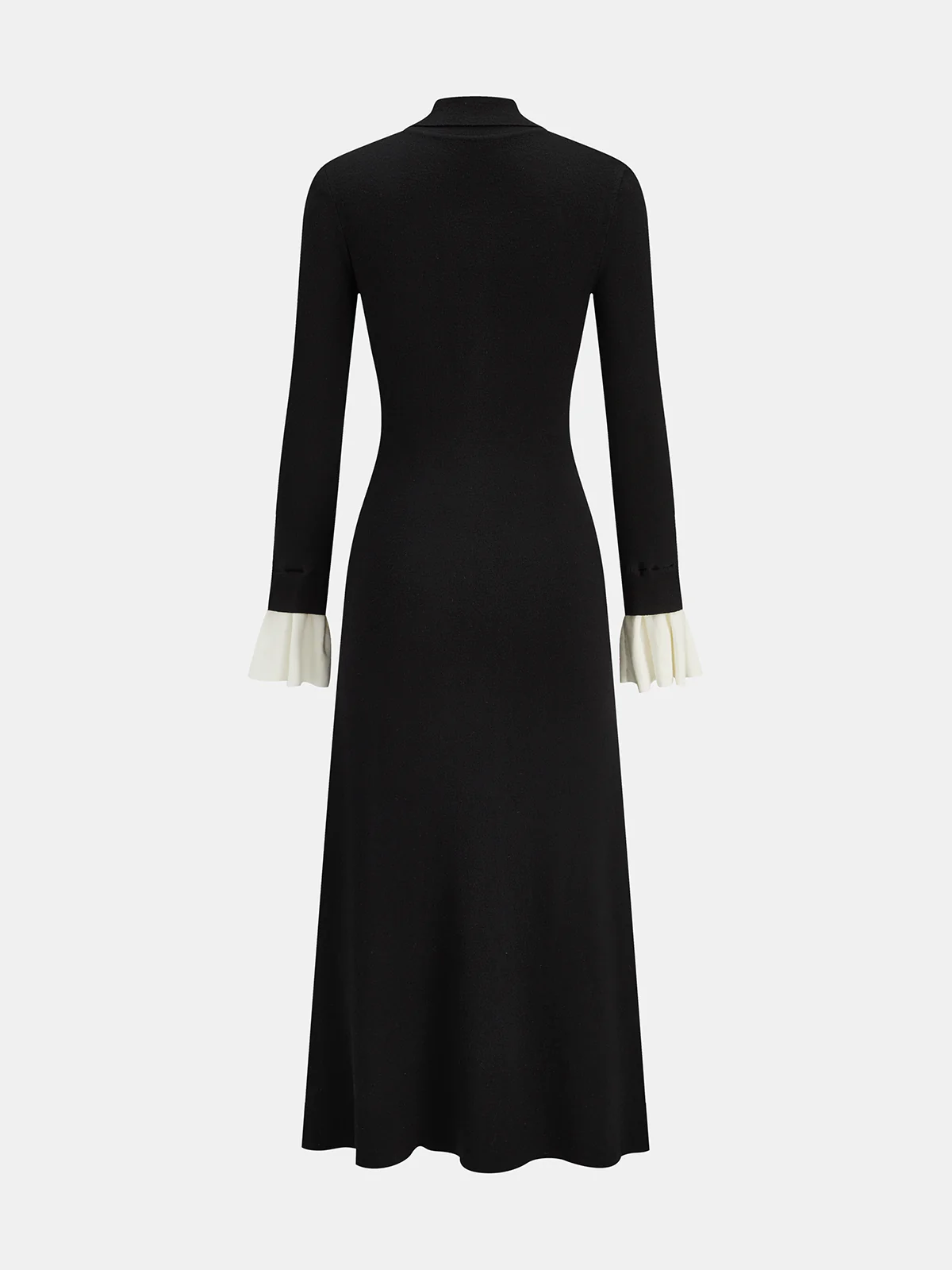 Contrast Cuff Collared Knit Maxi Dress - Image 5