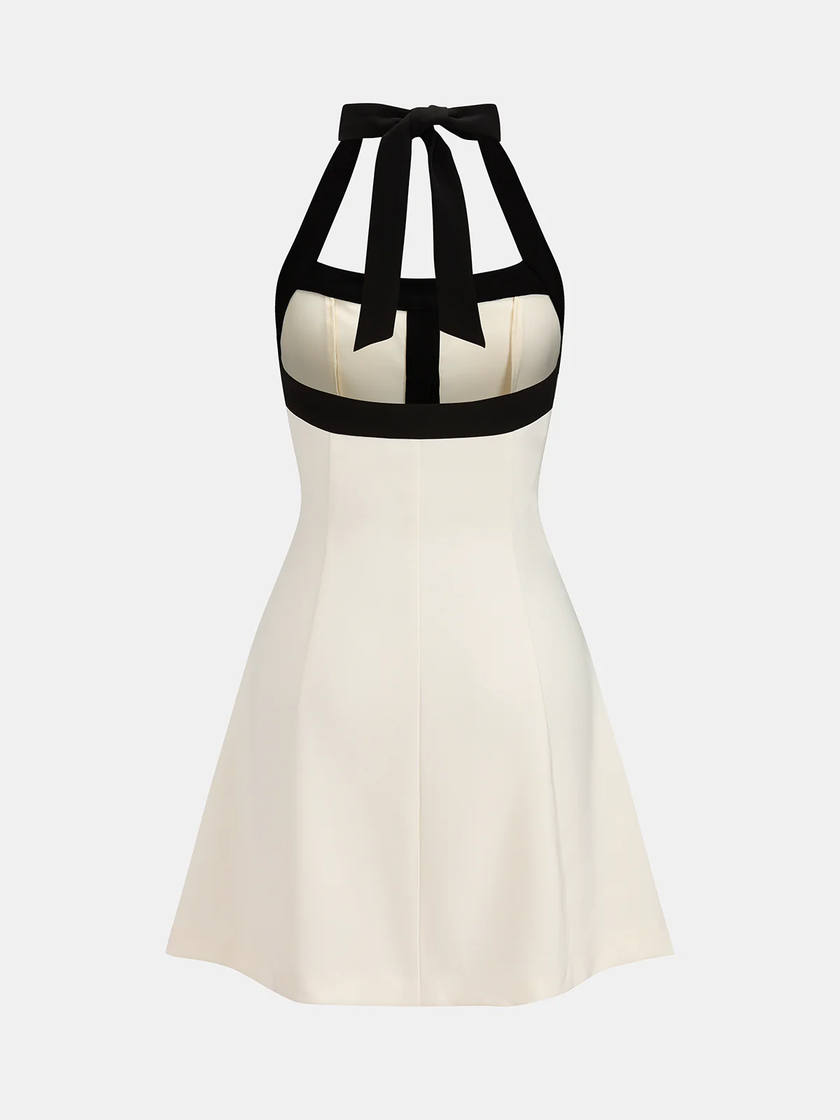 Contrast Halter A-Line Mini Dress - Image 2