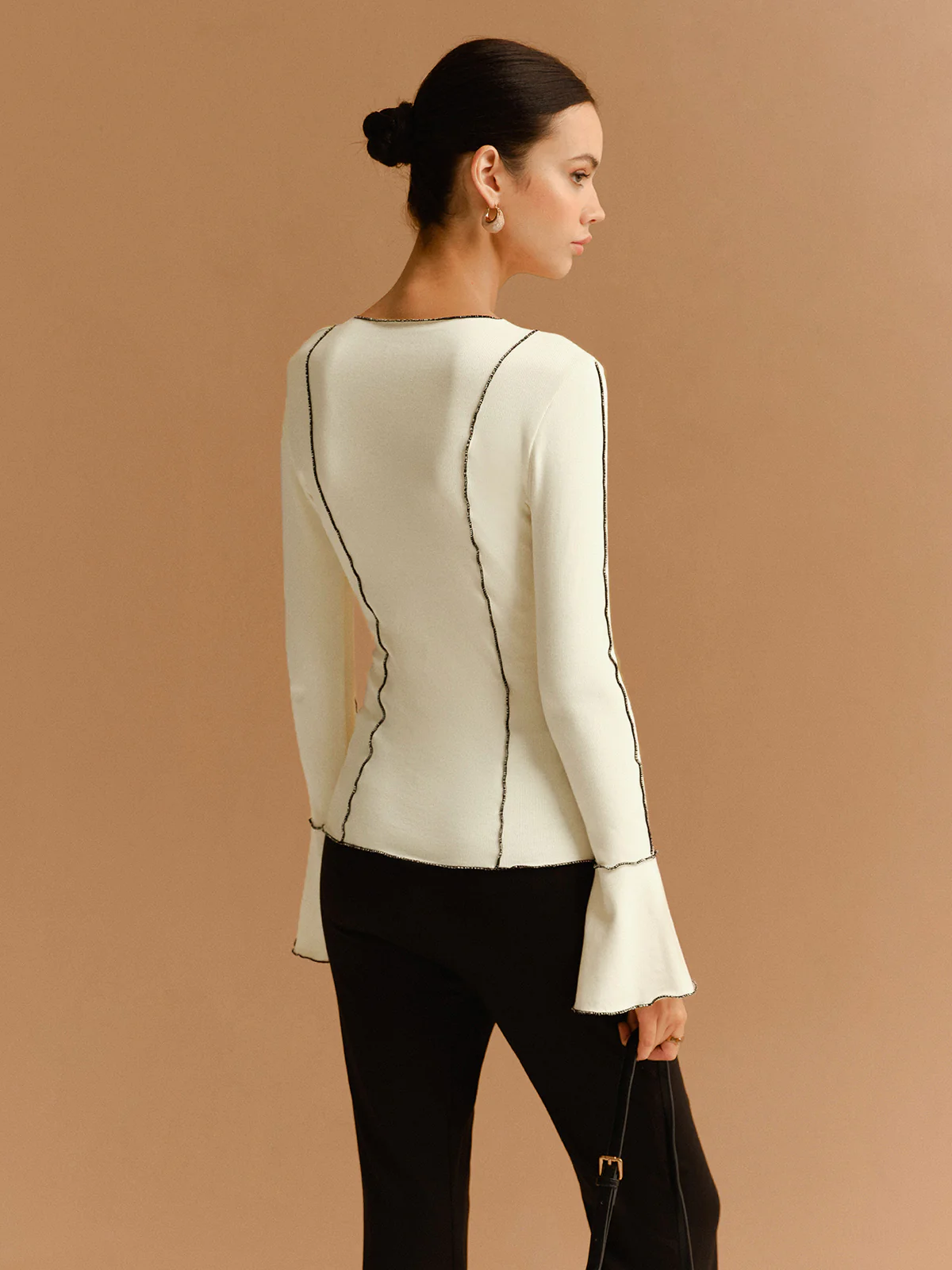 Contrast Lettuce Trim Button Slit Top - Image 7