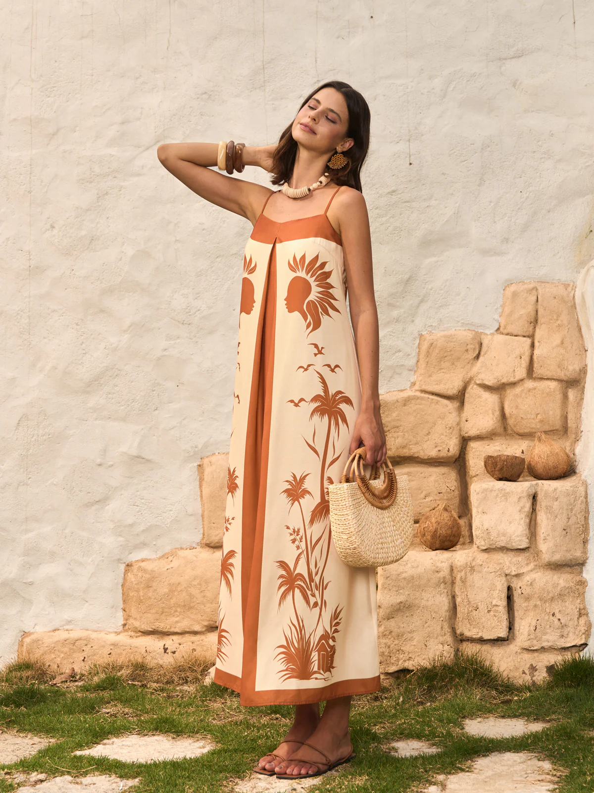 Contrast Panel Boho Print Cami Dress - Image 3