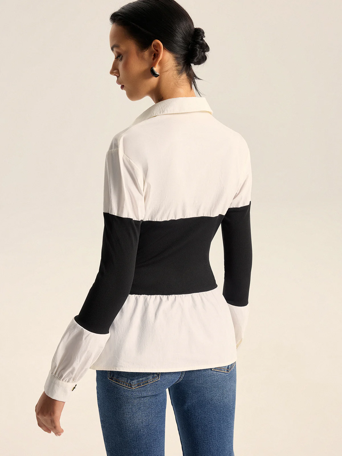 Contrast Panel Button Shirt - Image 5