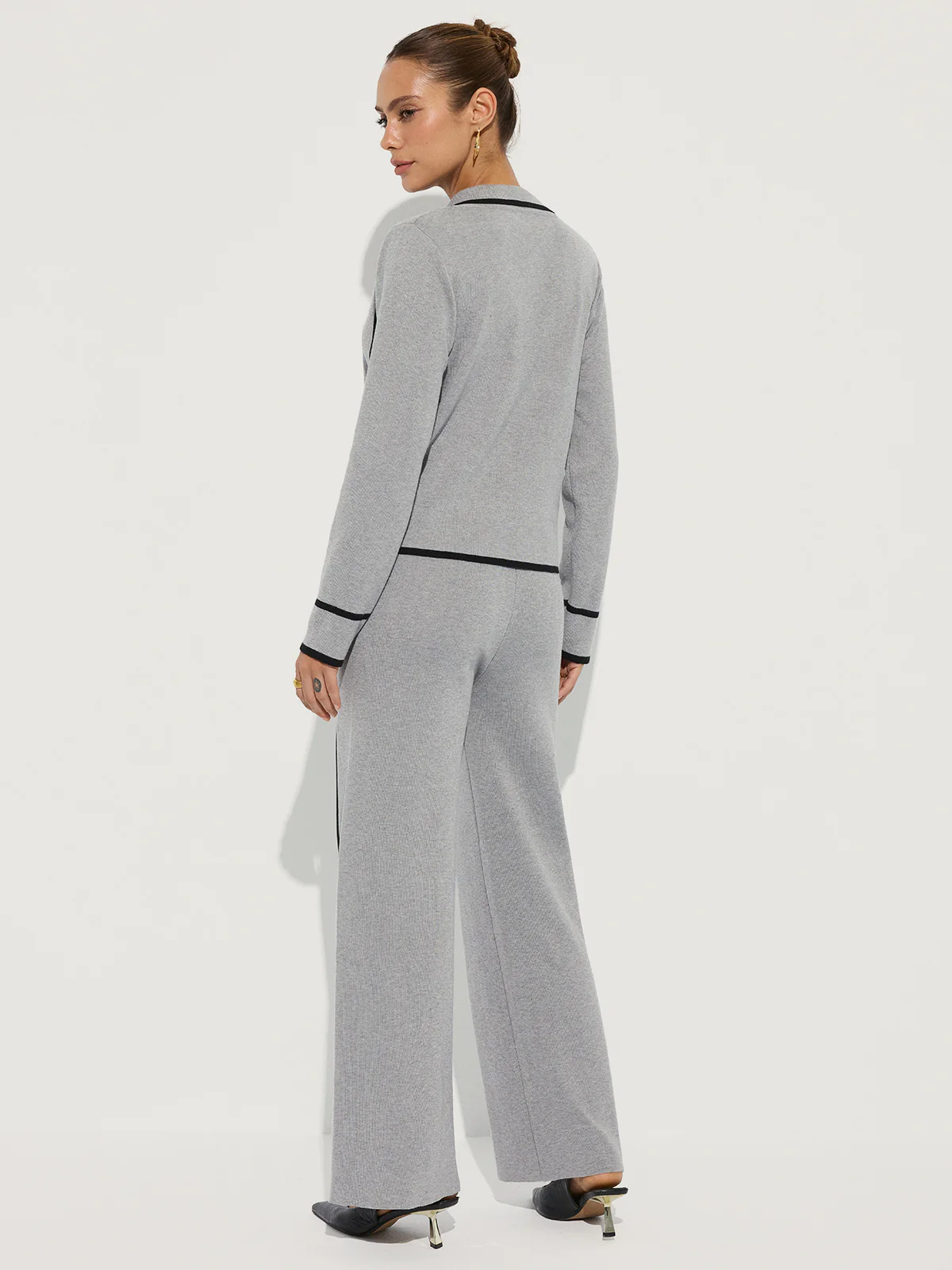 Contrast Piping Cotton Knit Co-ord Set - Image 6