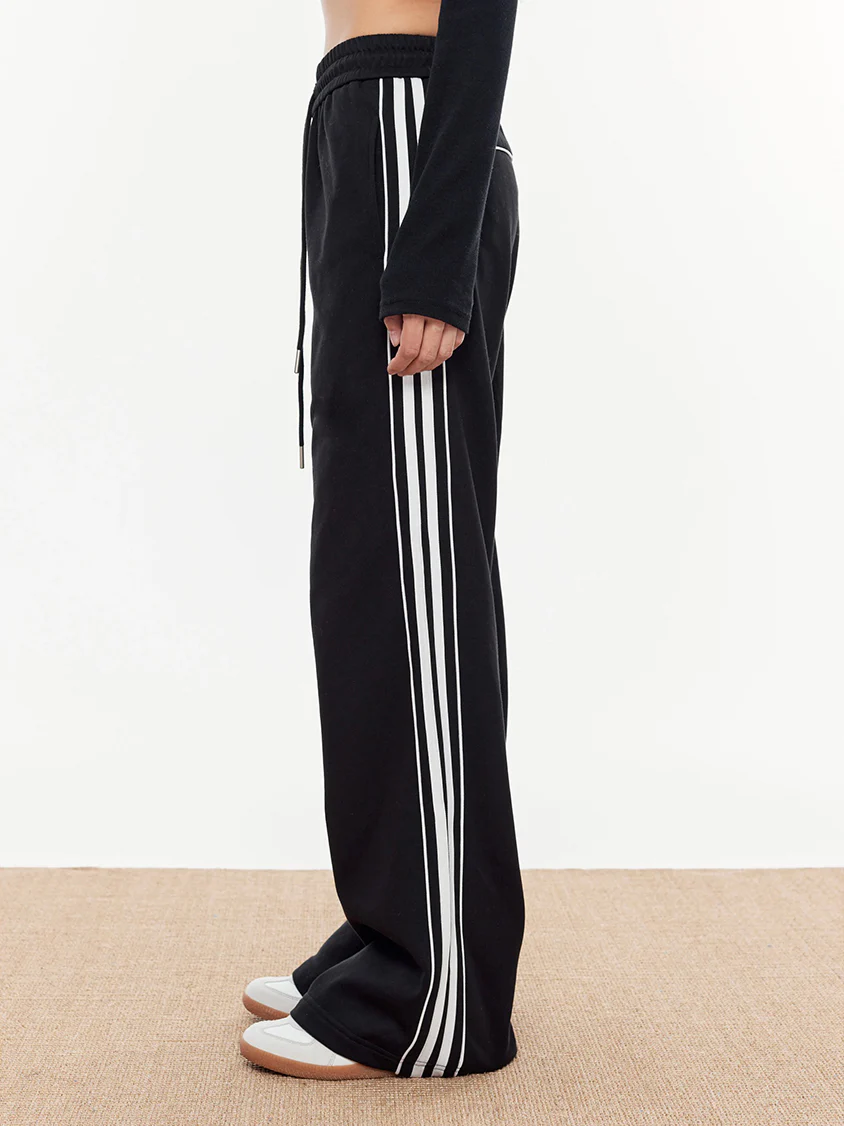Contrast Piping Drawstring Sweatpants - Image 3
