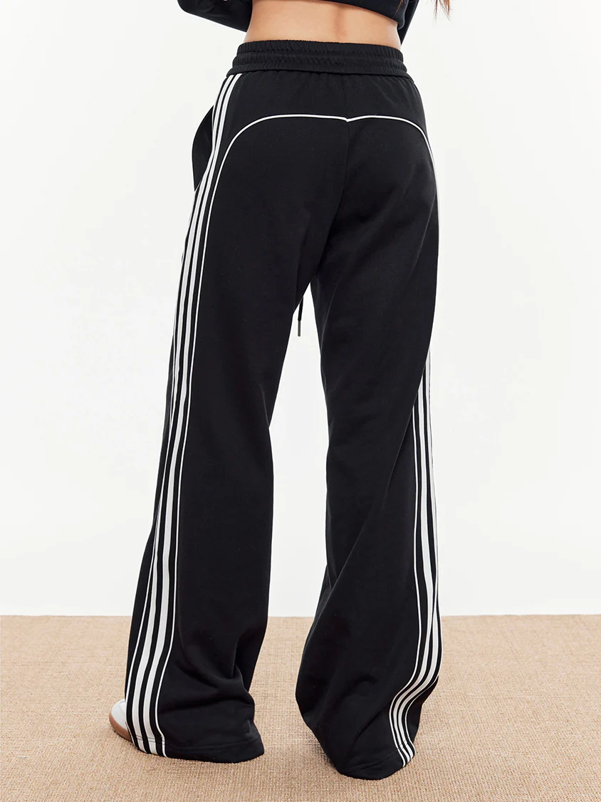 Contrast Piping Drawstring Sweatpants - Image 5