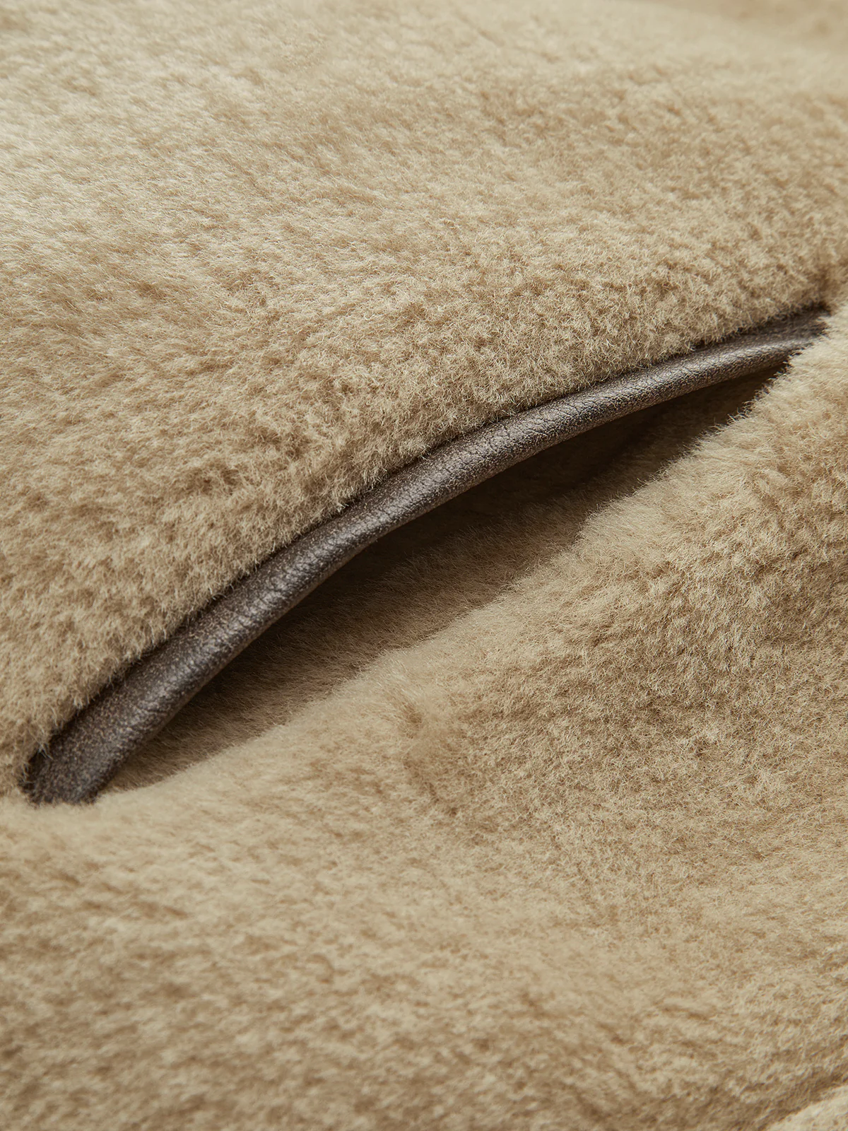 Contrast Piping Shift Minky Coat - Image 11