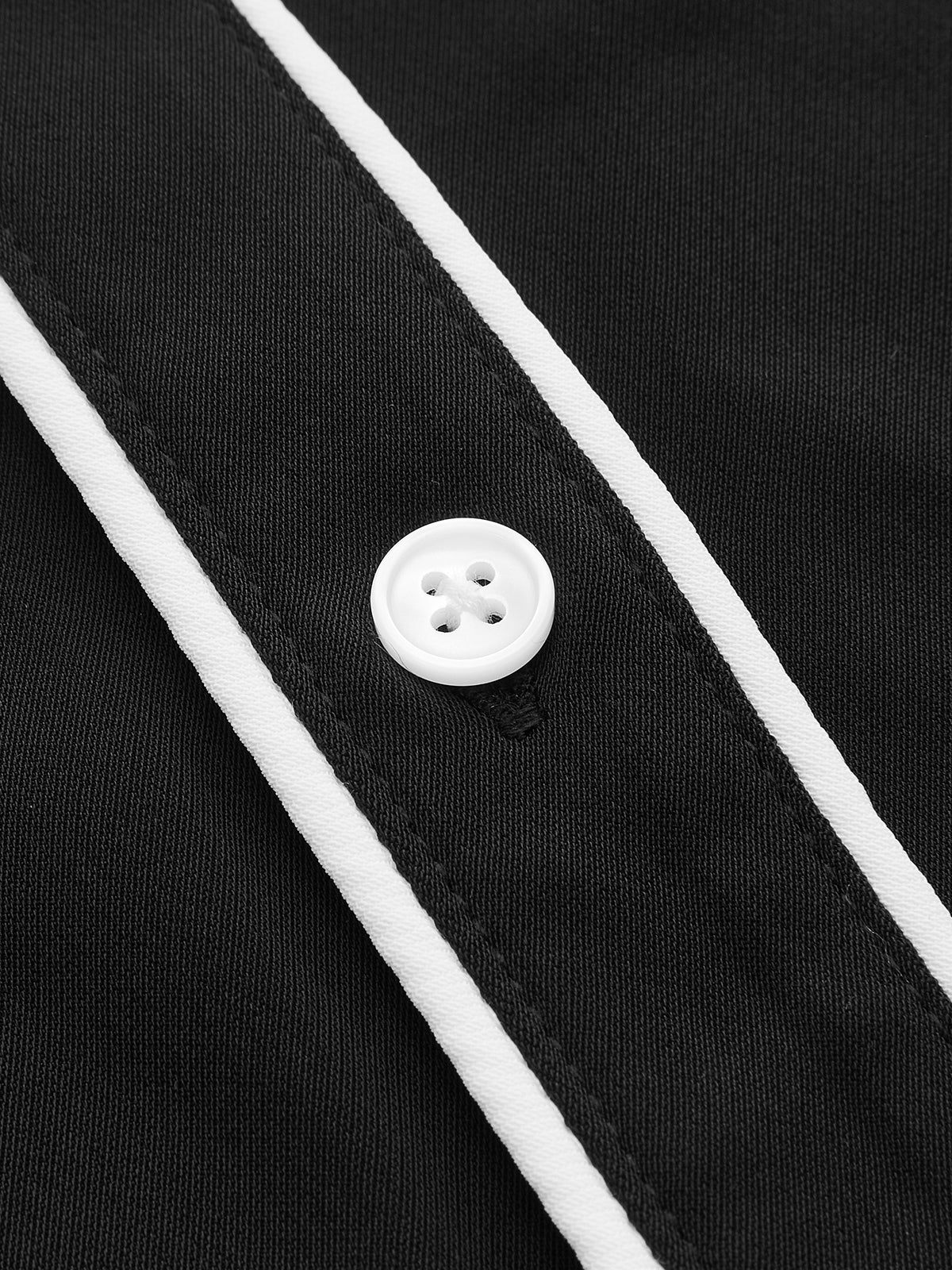 Contrast Piping Tie Neck Blouse - Image 4